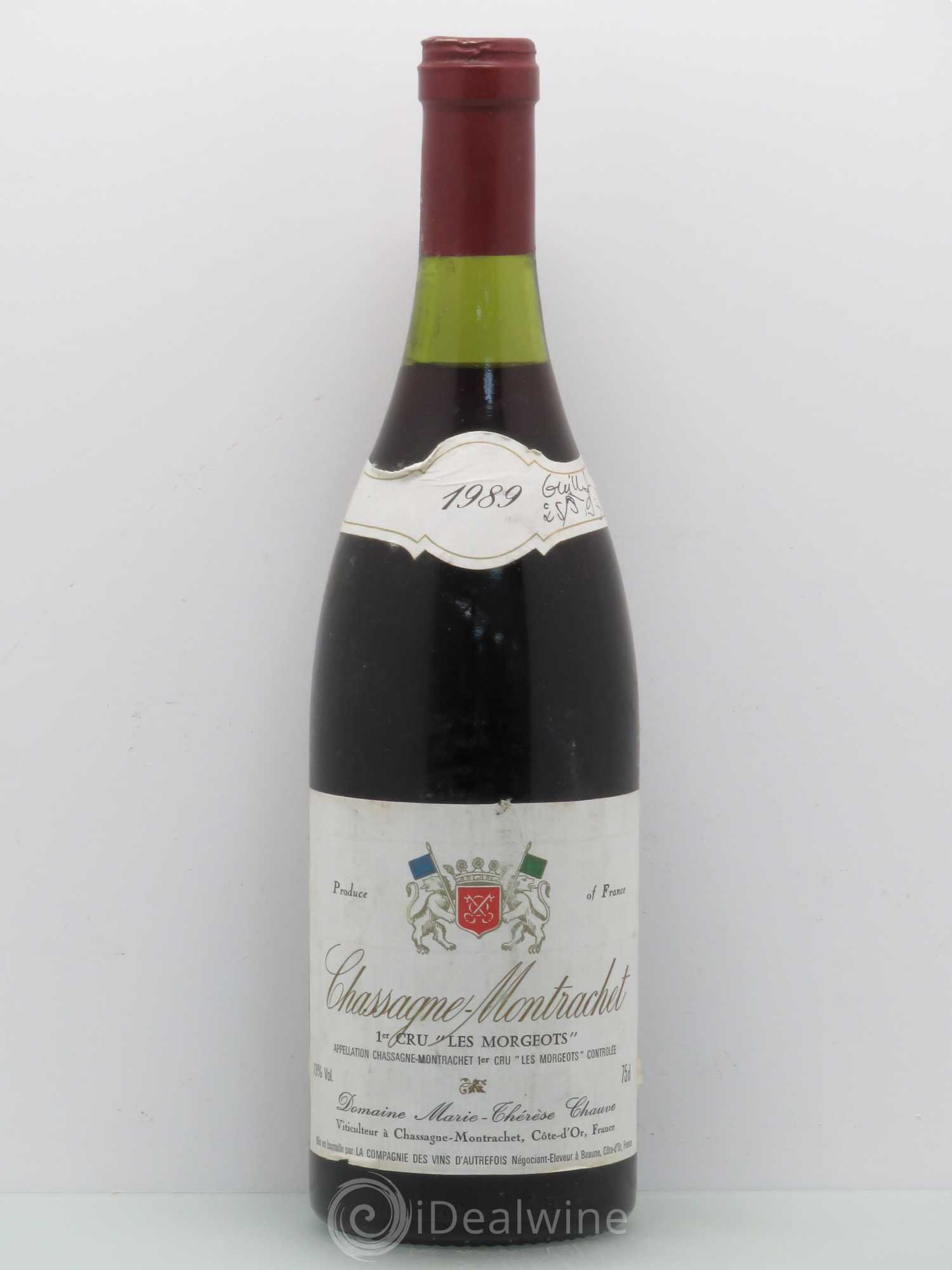 Chassagne-Montrachet 1er Cru Les Morgeots Domaine Chauve 1989 - Posten von 1 Flasche - 0