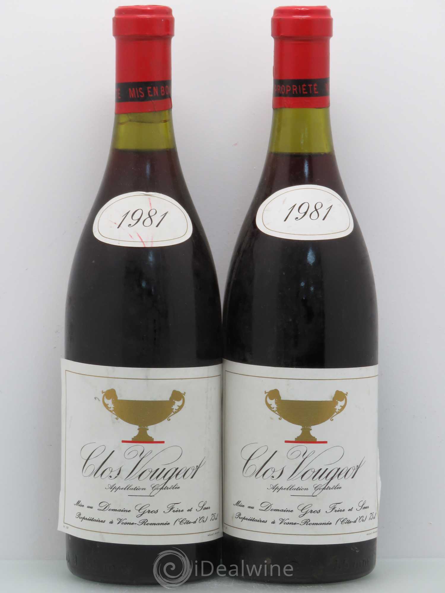 Clos de Vougeot Grand Cru Gros Frère et Soeur 1981 - Posten von 2 Flaschen - 0