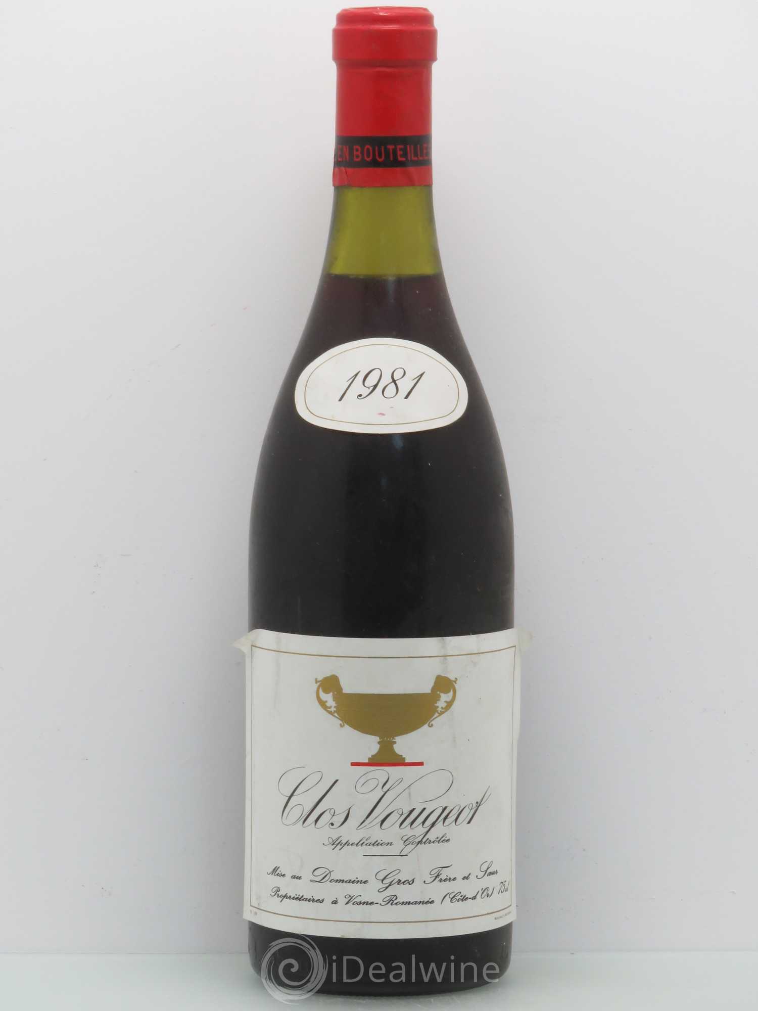 Clos de Vougeot Grand Cru Gros Frère et Soeur 1981 - Posten von 1 Flasche - 0