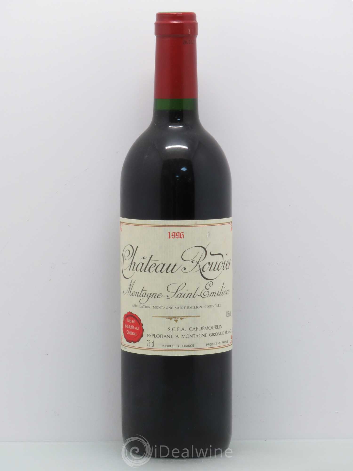 Bordeaux Montagne Saint Emilion Château Roudier 1996 - Lot de 1 bouteille - 0