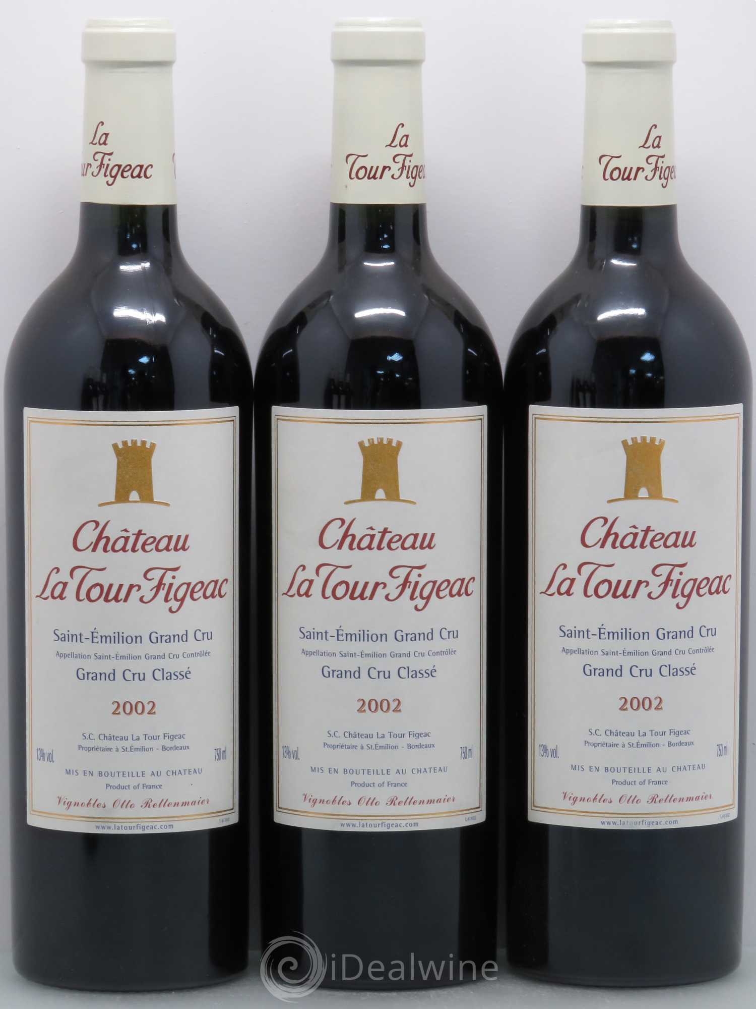 Château la Tour Figeac Grand Cru Classé 2002 - Lot de 6 bouteilles - 1