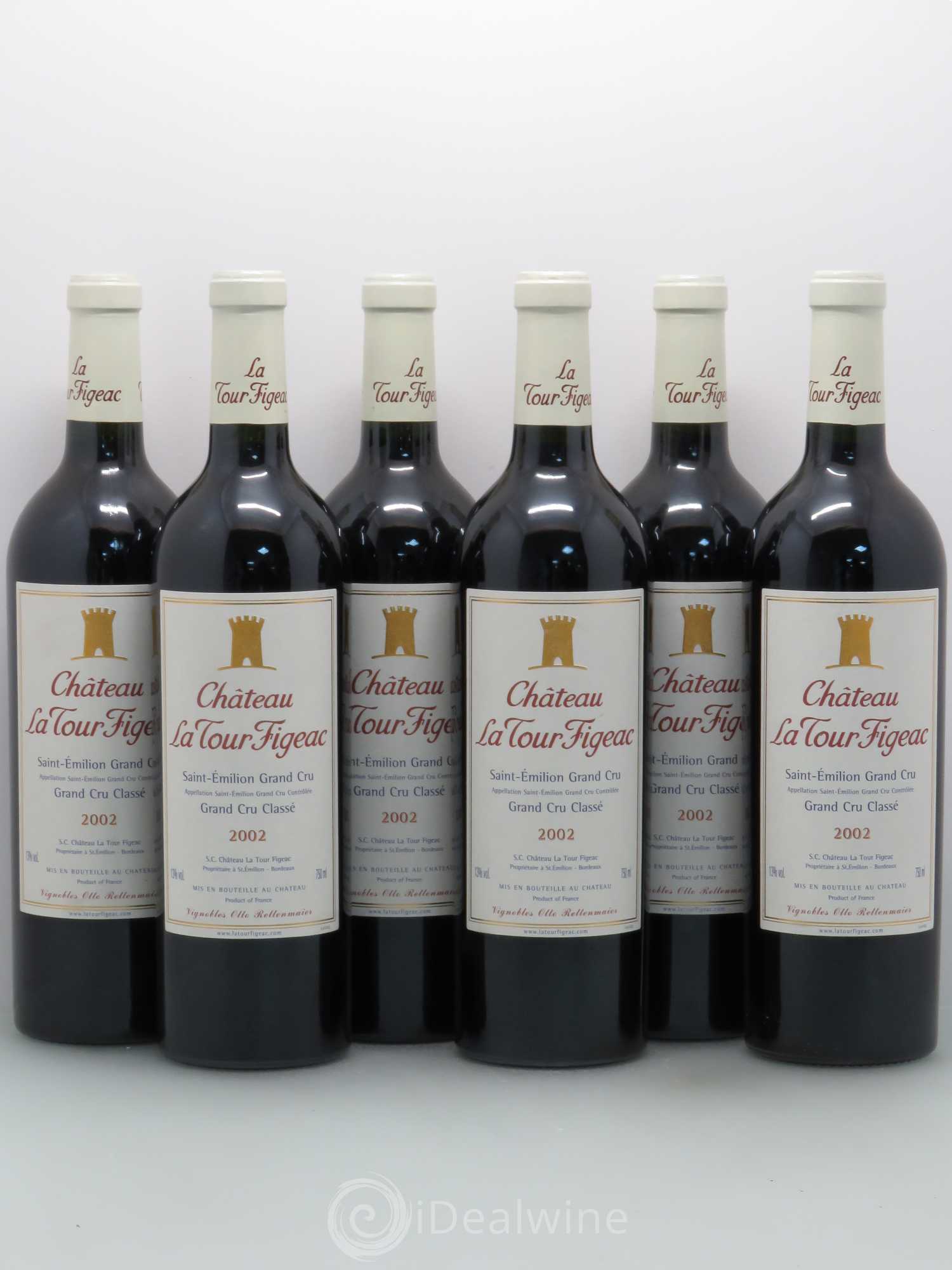 Château la Tour Figeac Grand Cru Classé 2002 - Lot de 6 bouteilles - 0