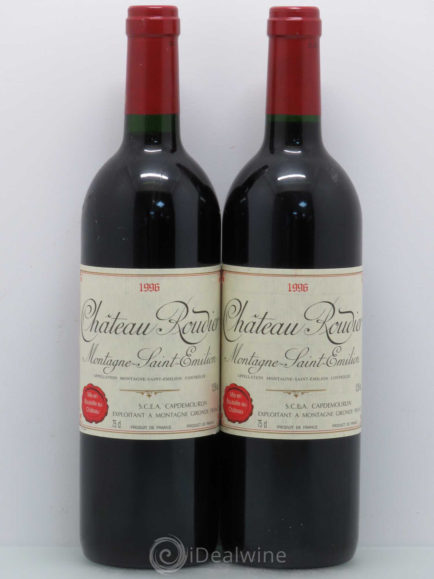 Bordeaux Saint Emilion Château Roudier Montagne 1996 - Lot of 5 bottles - 2