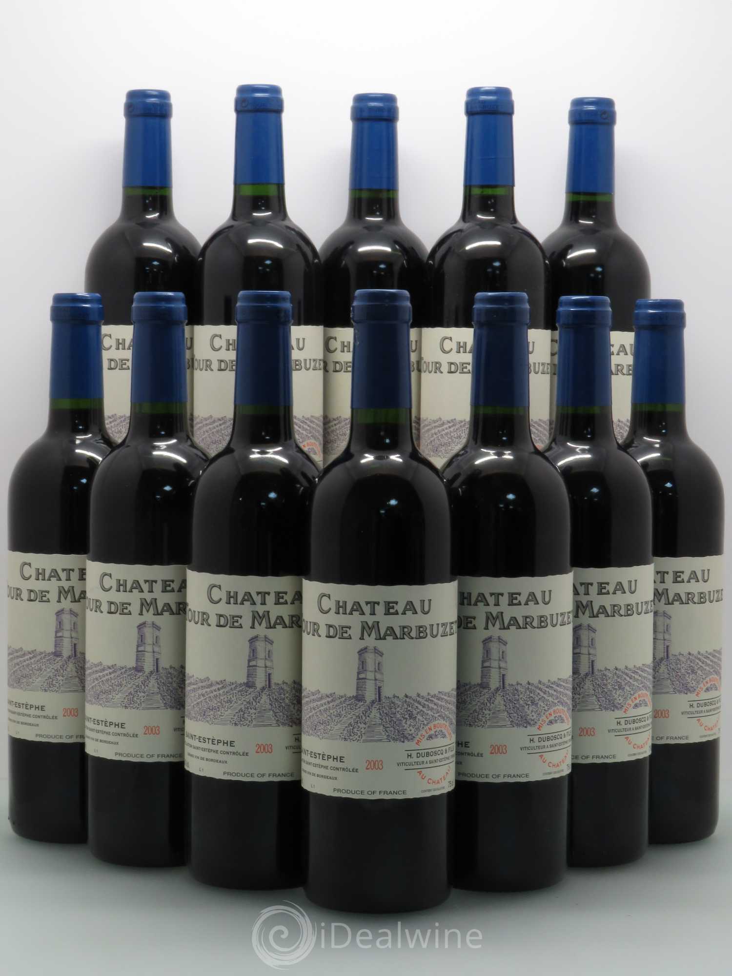 Saint-Estèphe Tour de Marbuzet 2003 - Posten von 12 Flaschen - 0