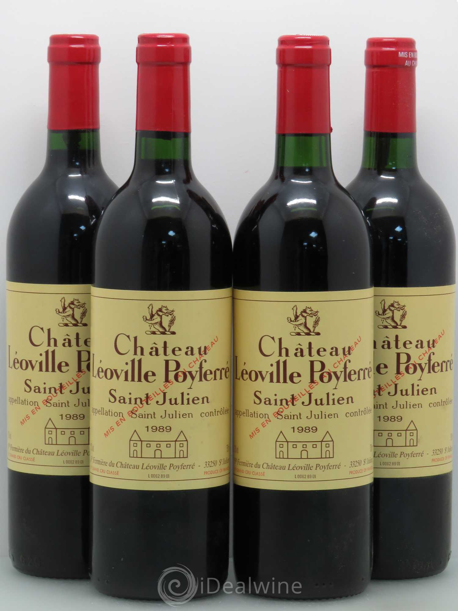 Château Léoville Poyferré 2ème Grand Cru Classé 1989 - Lot de 4 bouteilles - 0