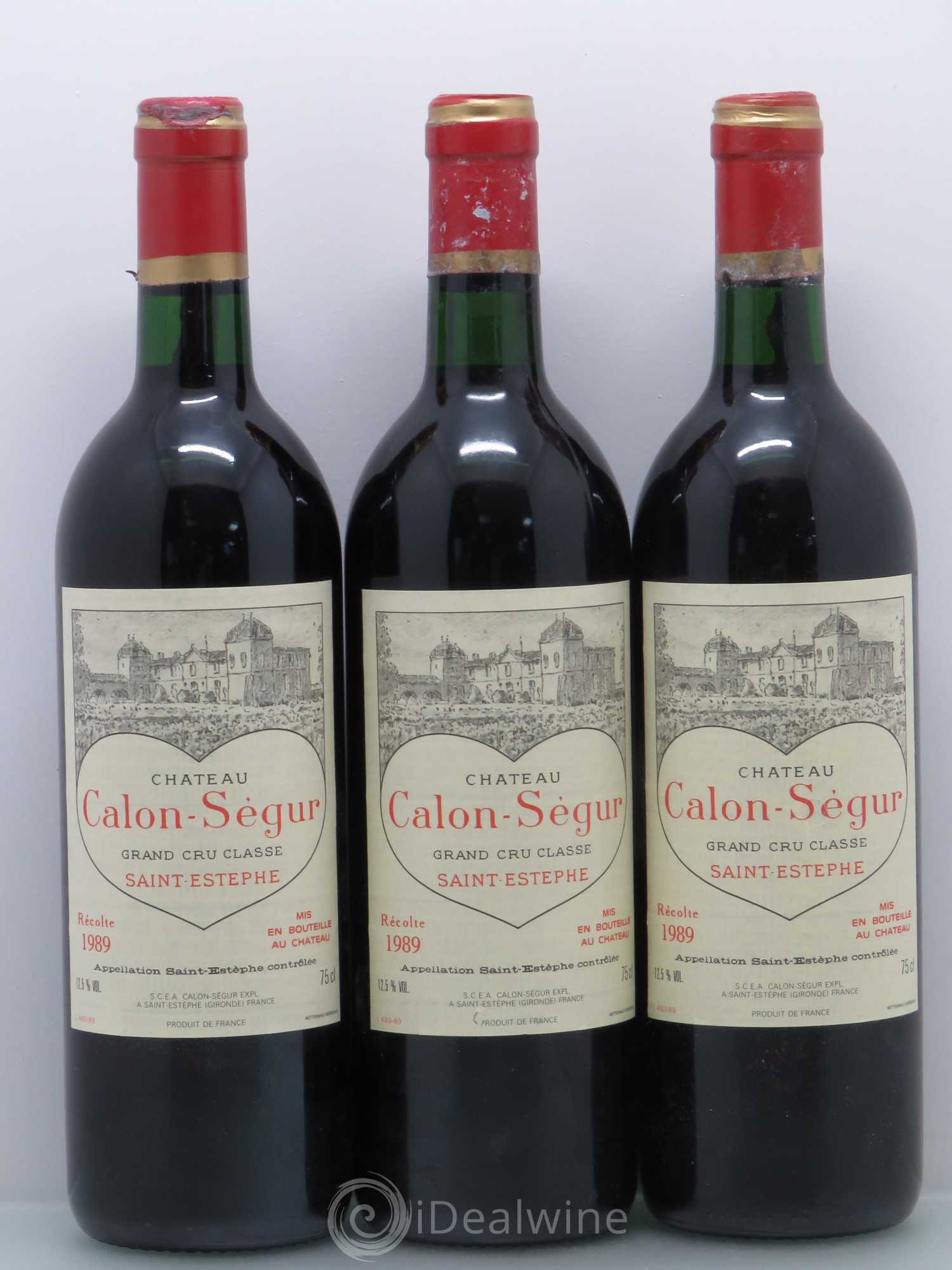 Château Calon Ségur 3ème Grand Cru Classé 1989 - Lot de 3 bouteilles - 0