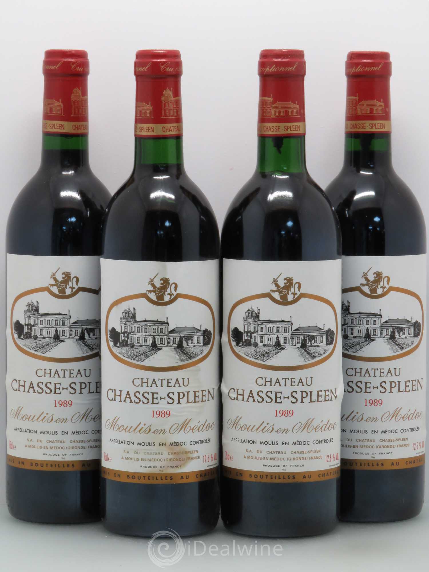 Château Chasse Spleen 1989 - Lot de 4 bouteilles - 0