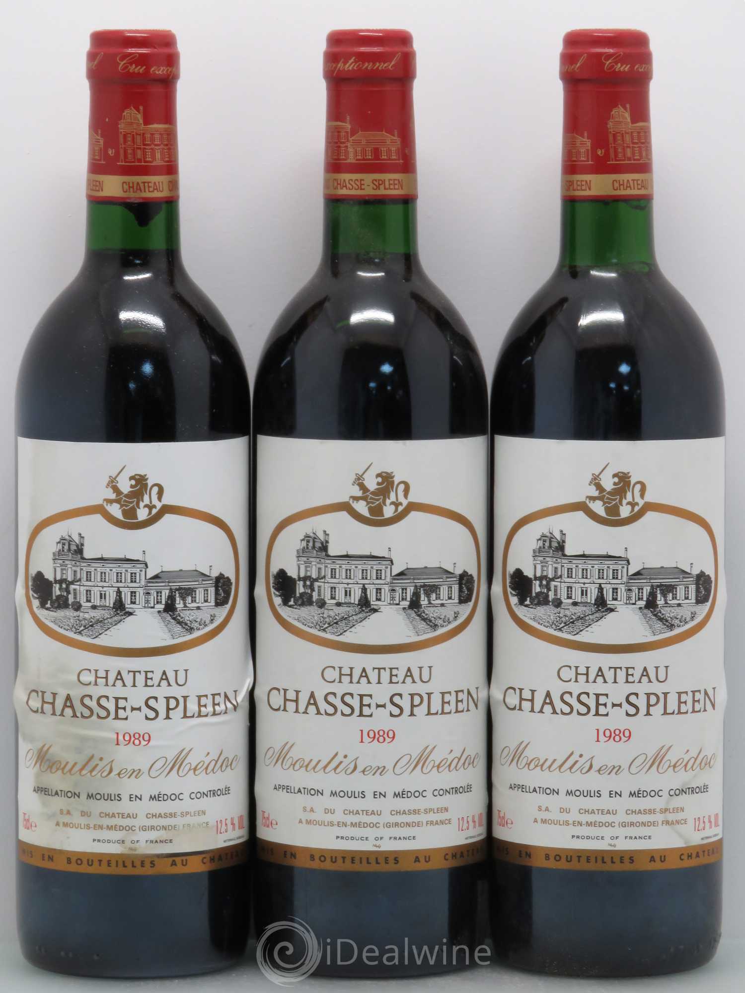 Château Chasse Spleen 1989 - Lot de 3 bouteilles - 0