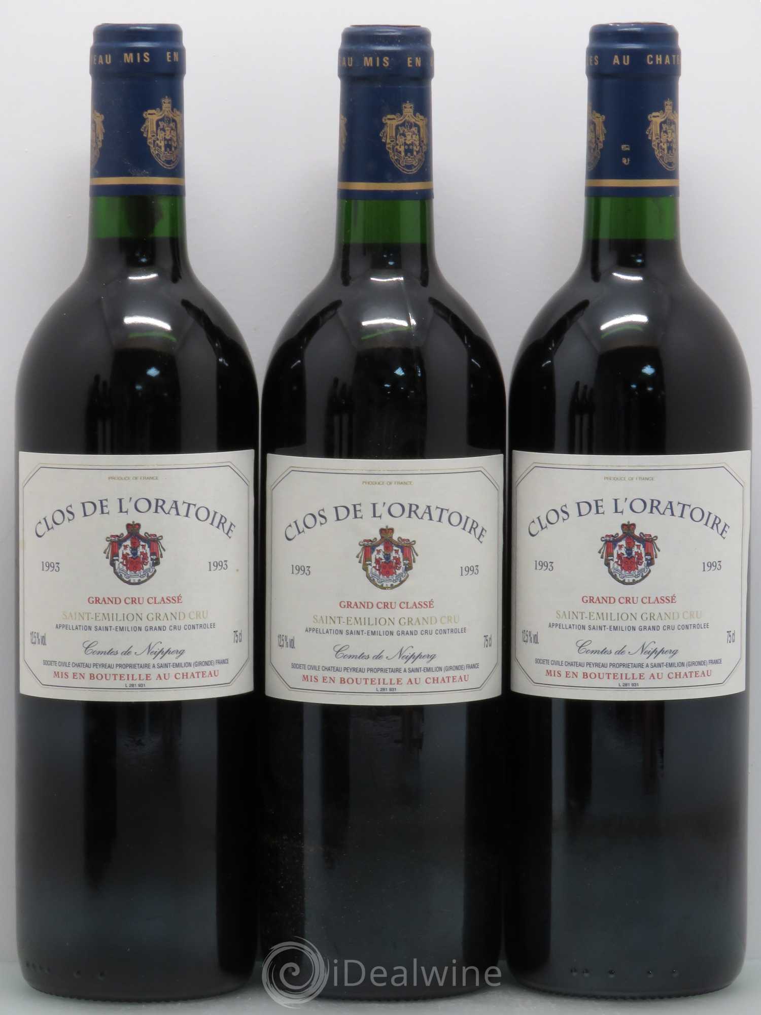 Clos de l'Oratoire Grand Cru Classé 1993 - Lot de 6 bouteilles - 1