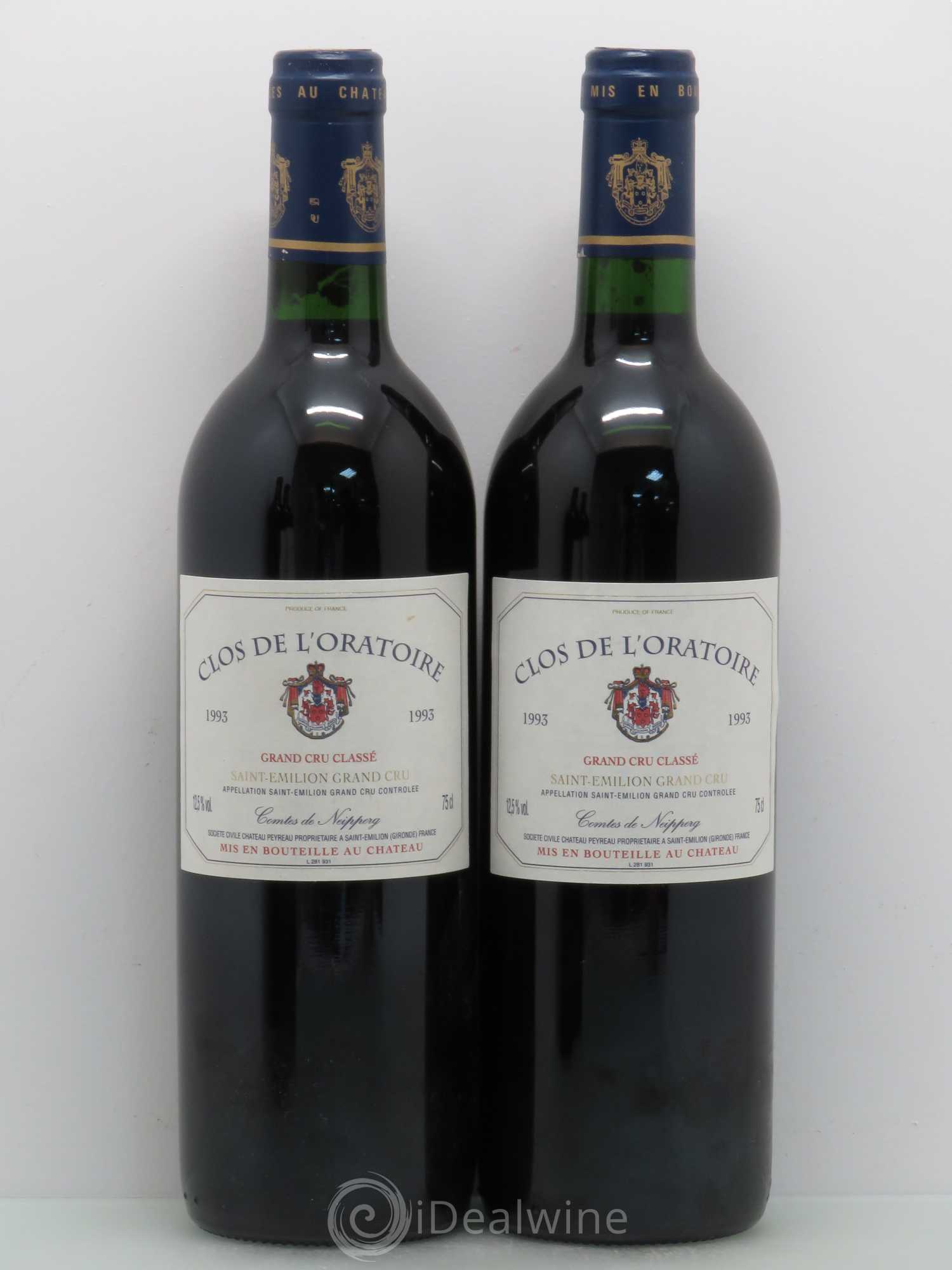 Clos de l'Oratoire Grand Cru Classé 1993 - Lot de 4 bouteilles - 1