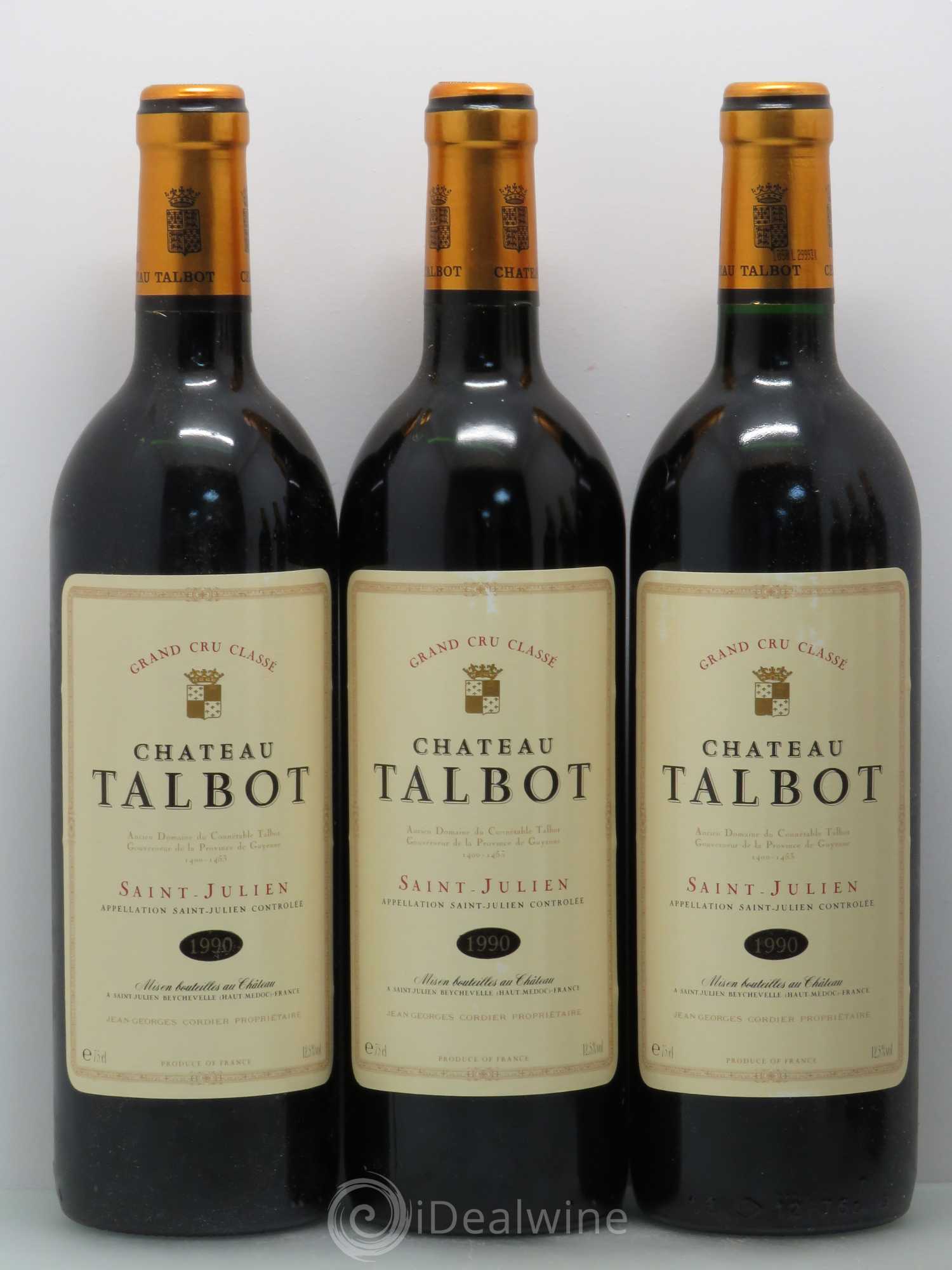 Château Talbot 4ème Grand Cru Classé 1990 - Lot de 6 bouteilles - 1