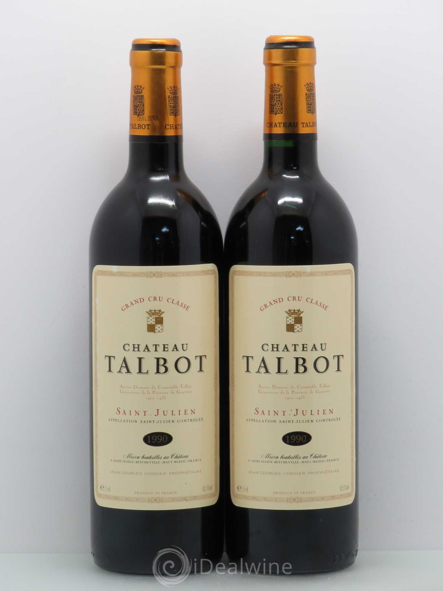Château Talbot 4ème Grand Cru Classé 1990 - Lot de 2 bouteilles - 0