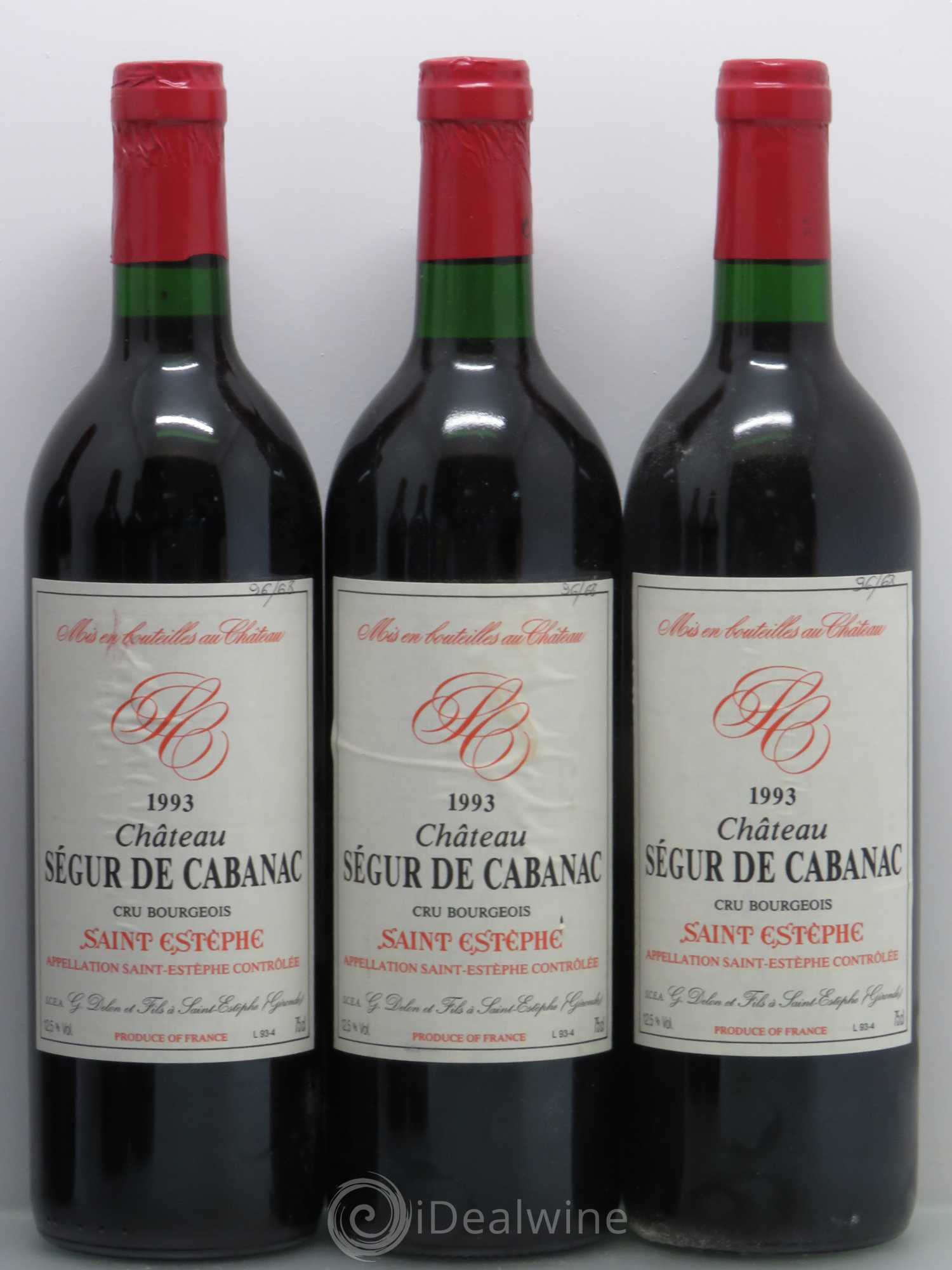 Château Ségur de Cabanac Cru Bourgeois 1993 - Lot de 6 bouteilles - 1