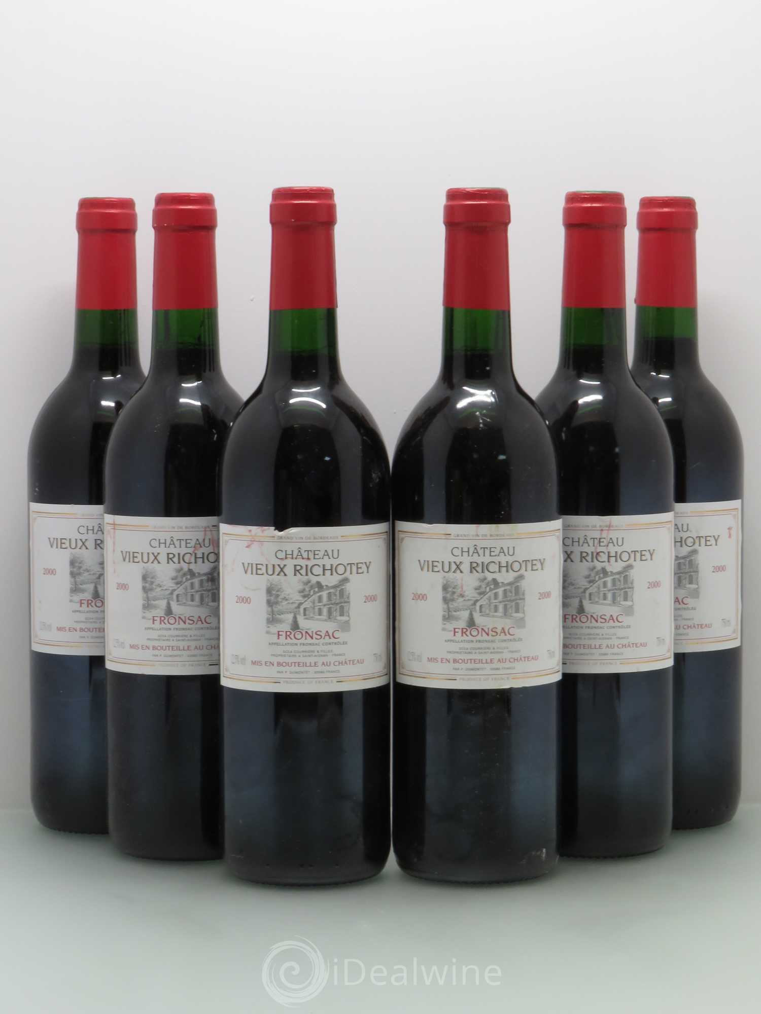 Fronsac Chateau Vieux Richotey (sans prix de réserve) 2000 - Posten von 6 Flaschen - 0