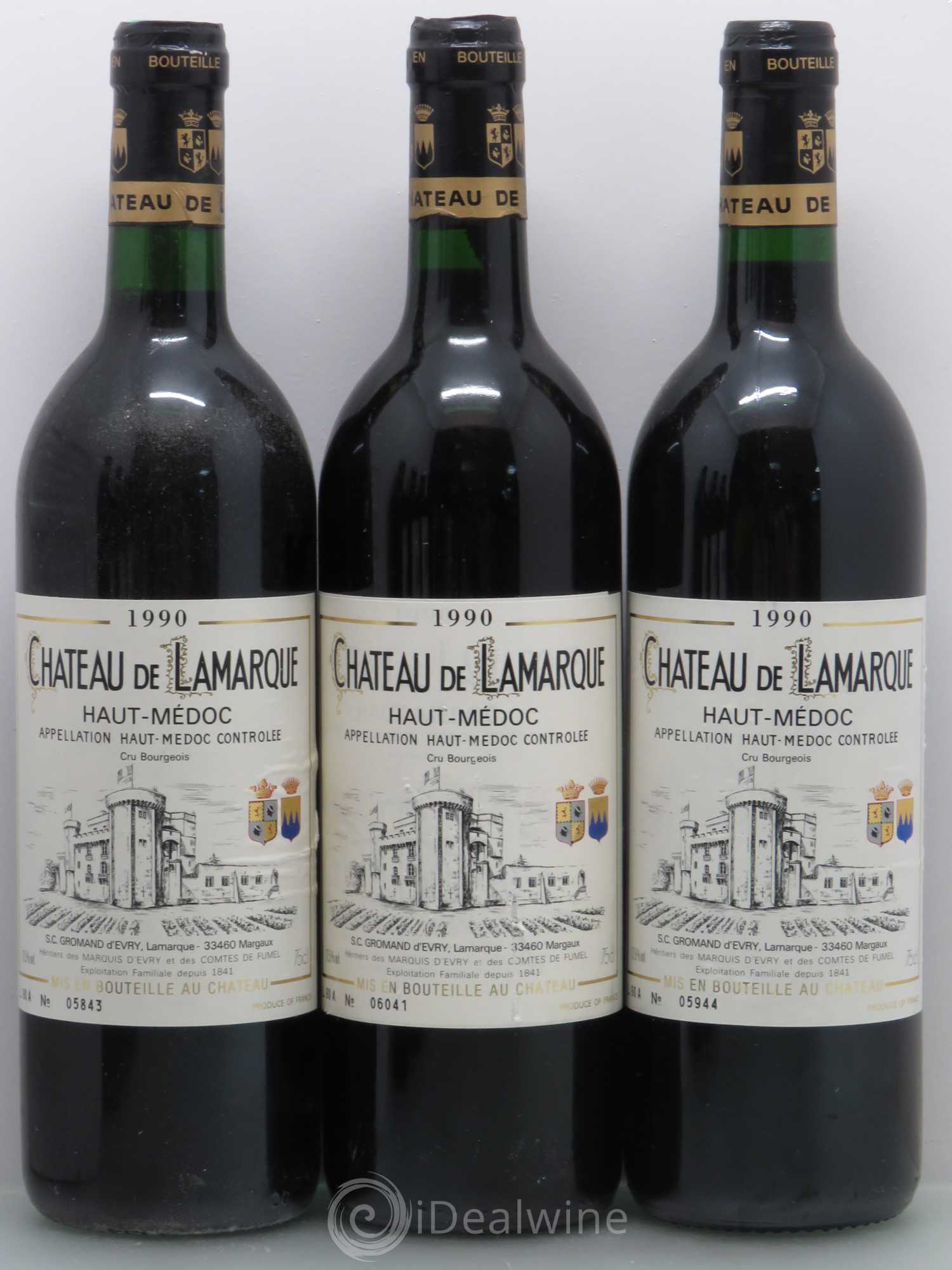 Château de Lamarque Cru Bourgeois 1990 - Lot de 12 bouteilles - 1
