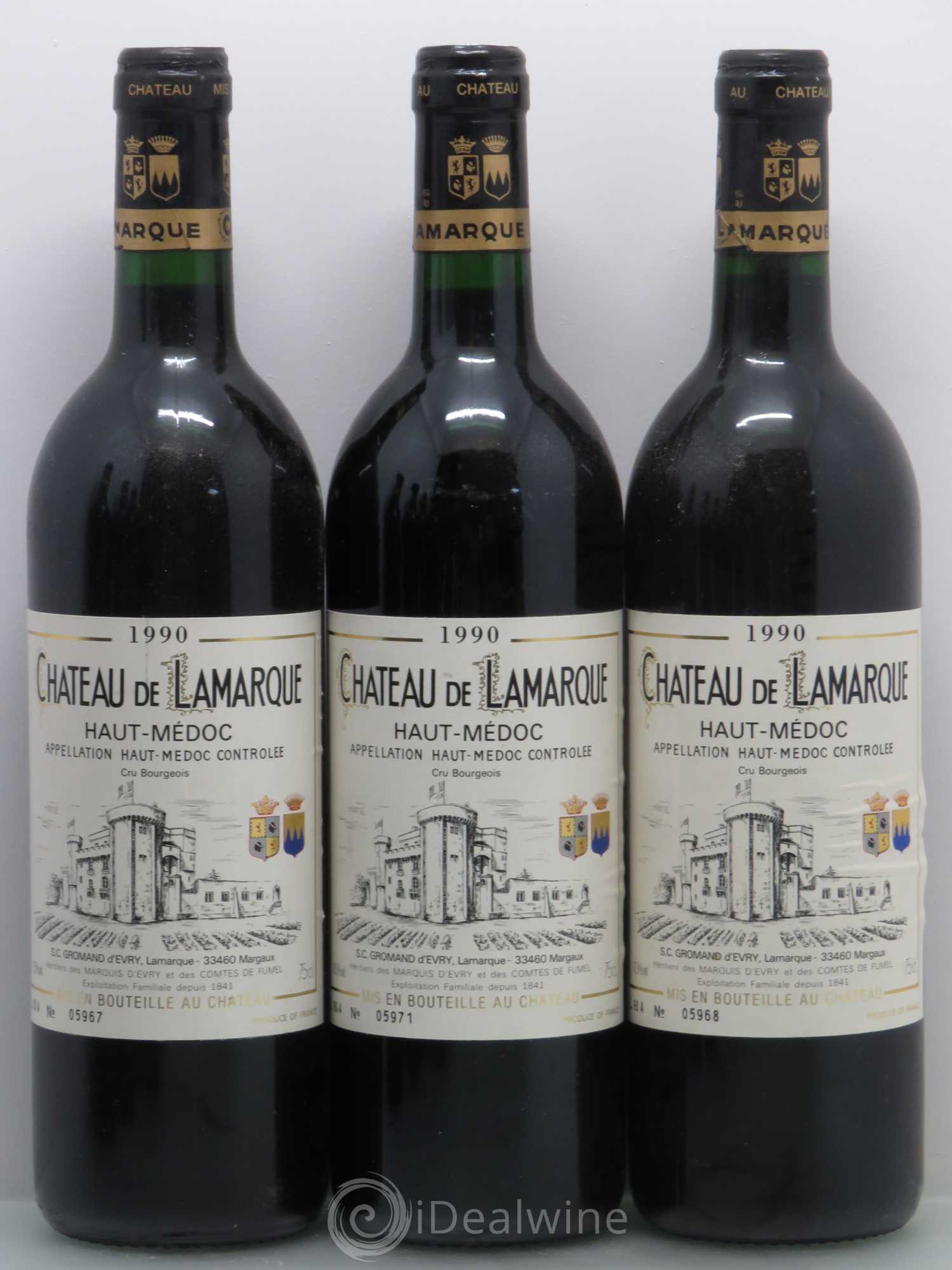 Château de Lamarque Cru Bourgeois 1990 - Lot de 12 bouteilles - 1