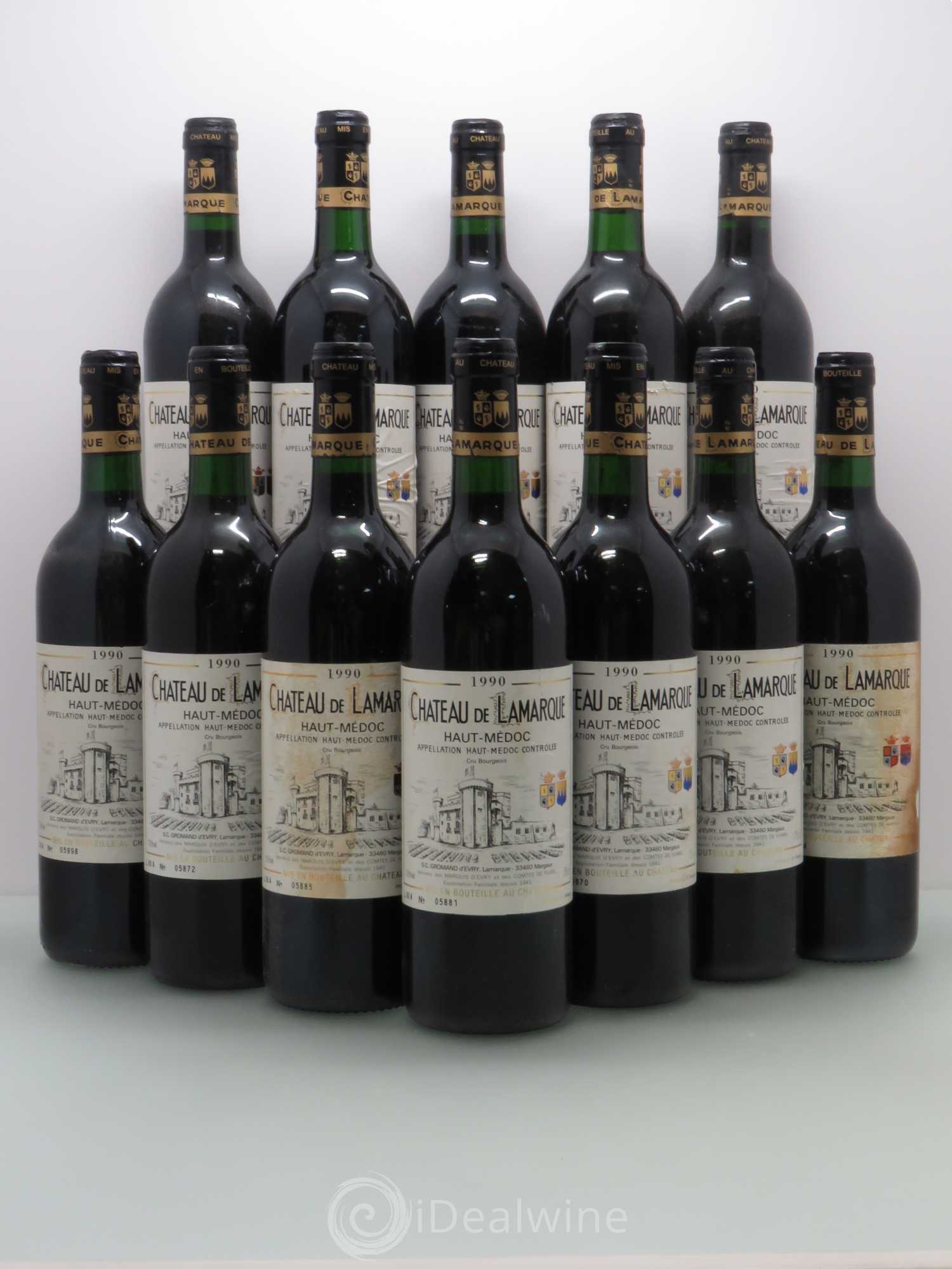 Château de Lamarque Cru Bourgeois 1990 - Lot de 12 bouteilles - 0