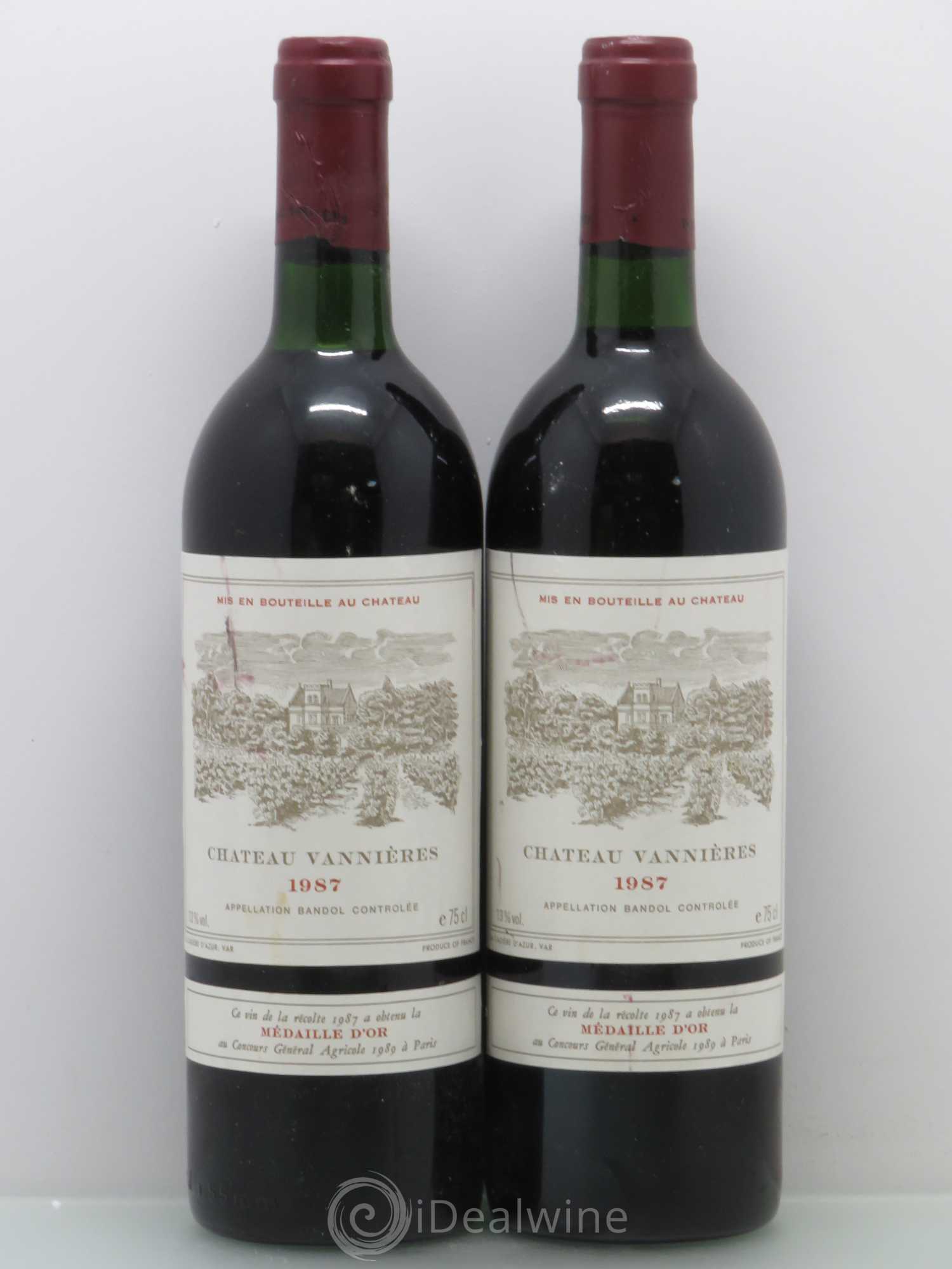 Bandol Château Vannières Éric et Charles-Éric Boisseaux 1987 - Lot de 2 bouteilles - 0