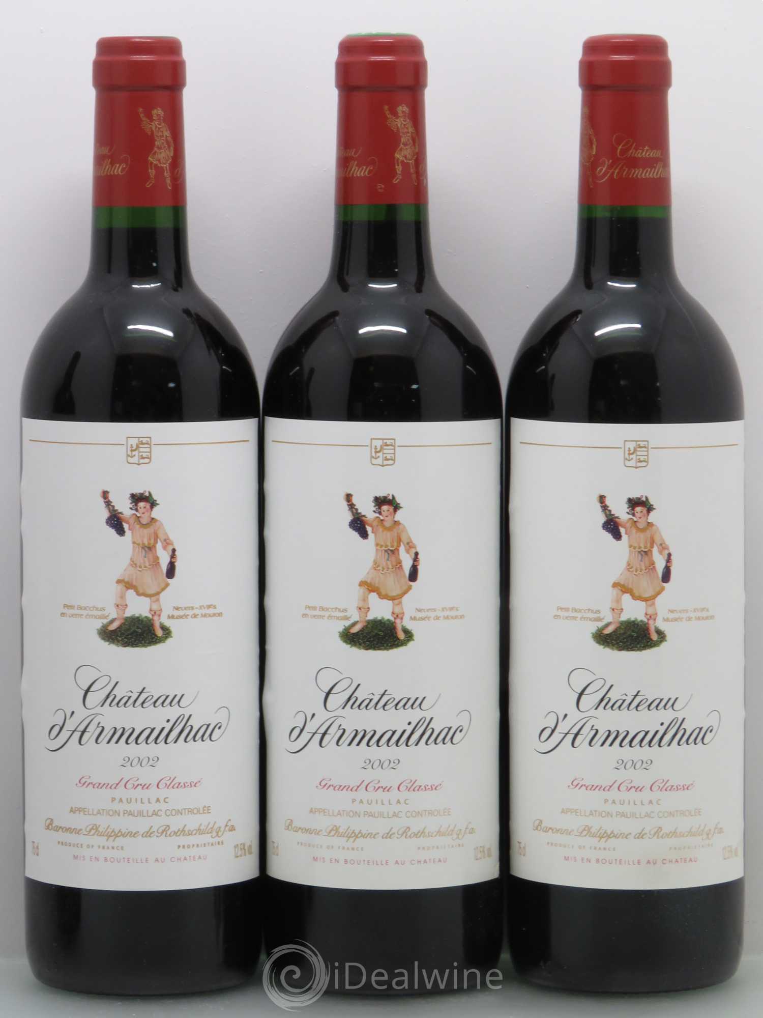 Château d' Armailhac - Mouton Baron(ne) Philippe 5ème Grand Cru Classé 2002 - Lot de 10 bouteilles - 3