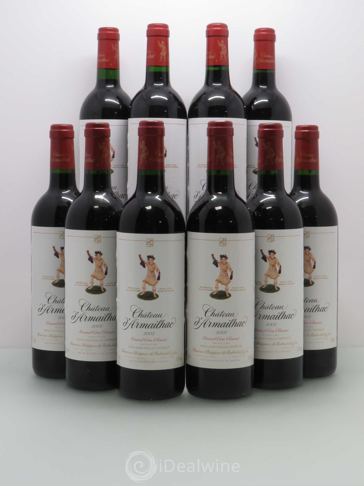 Château d' Armailhac - Mouton Baron(ne) Philippe 5ème Grand Cru Classé 2002 - Lot de 10 bouteilles - 0