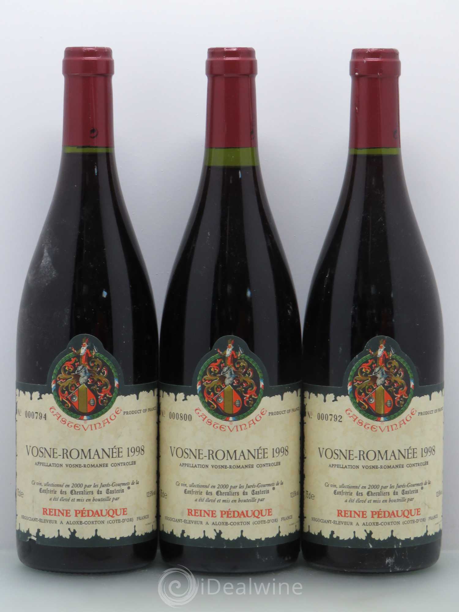 Vosne-Romanée Reine Pédauque Tastevin 1998 - Posten von 3 Flaschen - 0