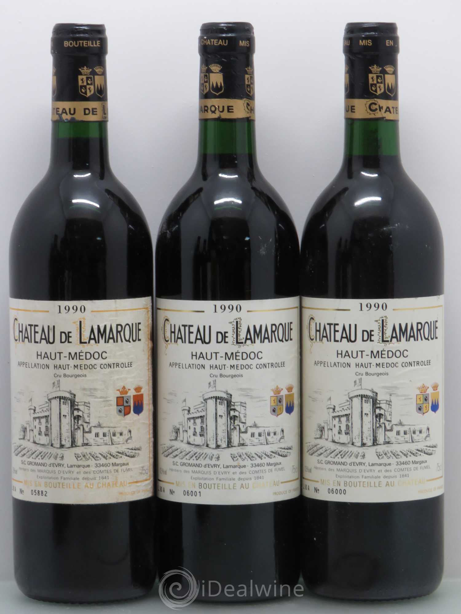 Château de Lamarque Cru Bourgeois 1990 - Lot de 6 bouteilles - 1