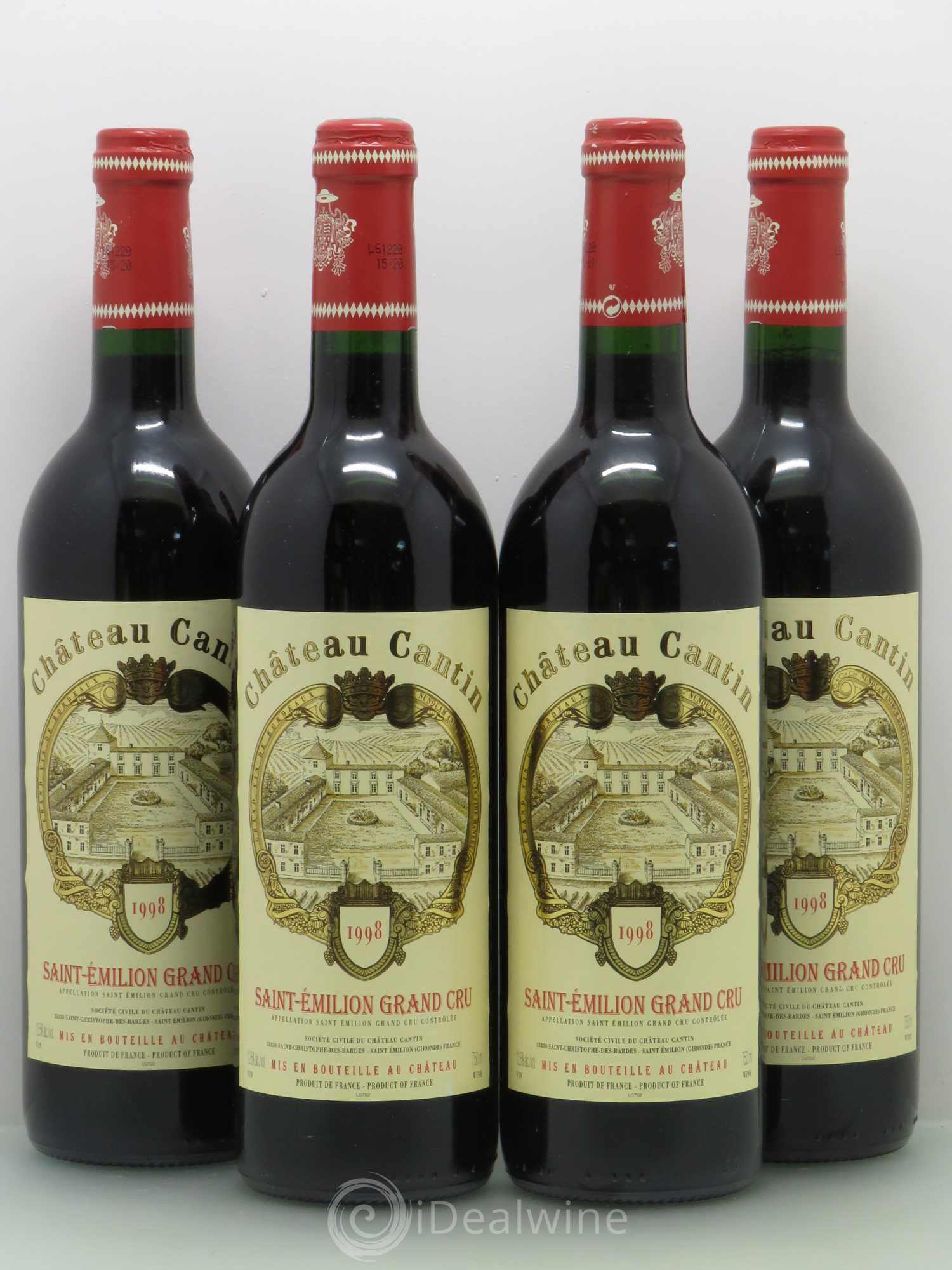 Château Cantin 1998 - Lot de 4 bouteilles - 0