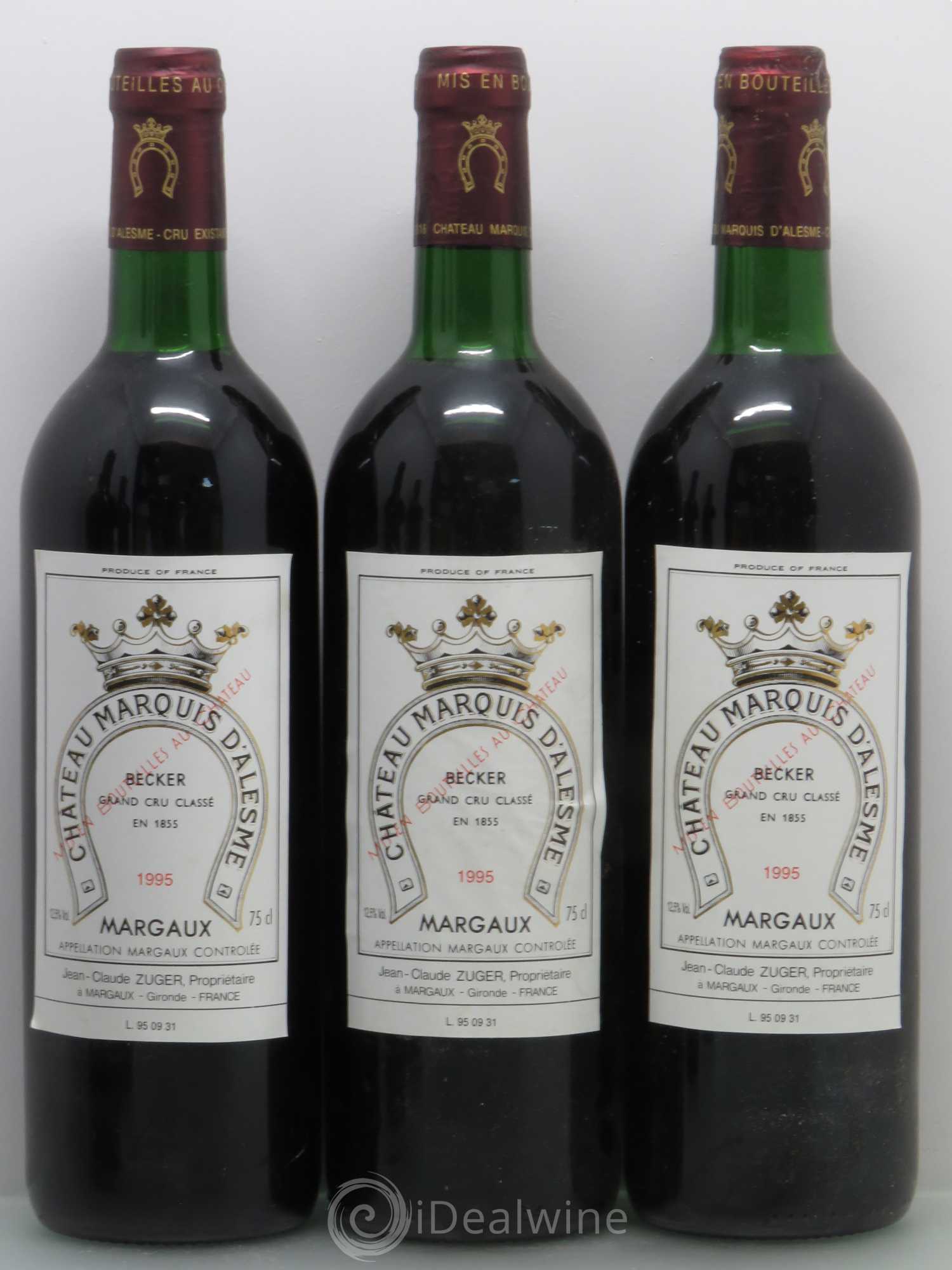 Château Marquis d'Alesme 1995 - Lot de 5 bouteilles - 1