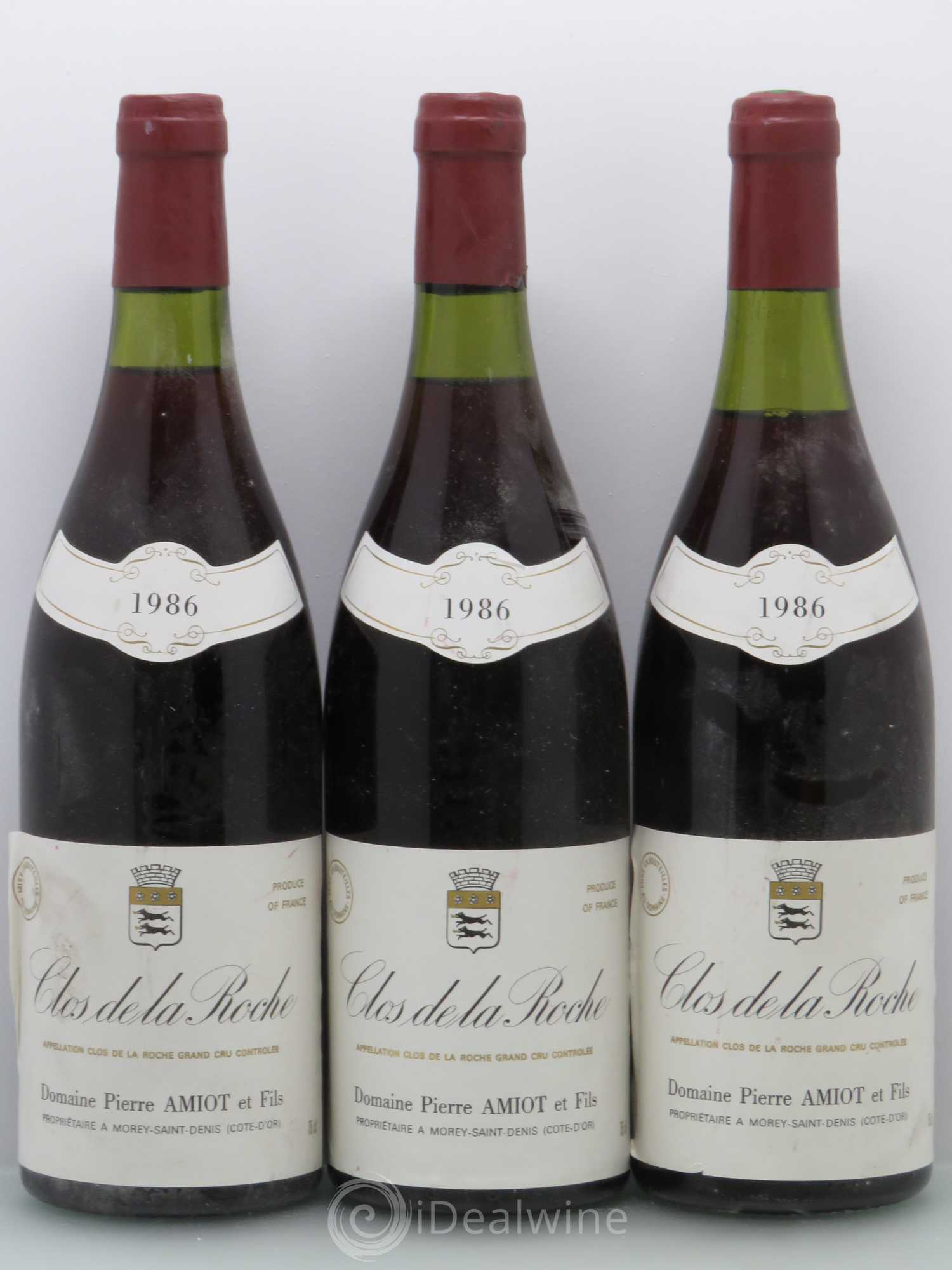 Clos de la Roche Grand Cru Amiot 1986 - Lot de 3 bouteilles - 0