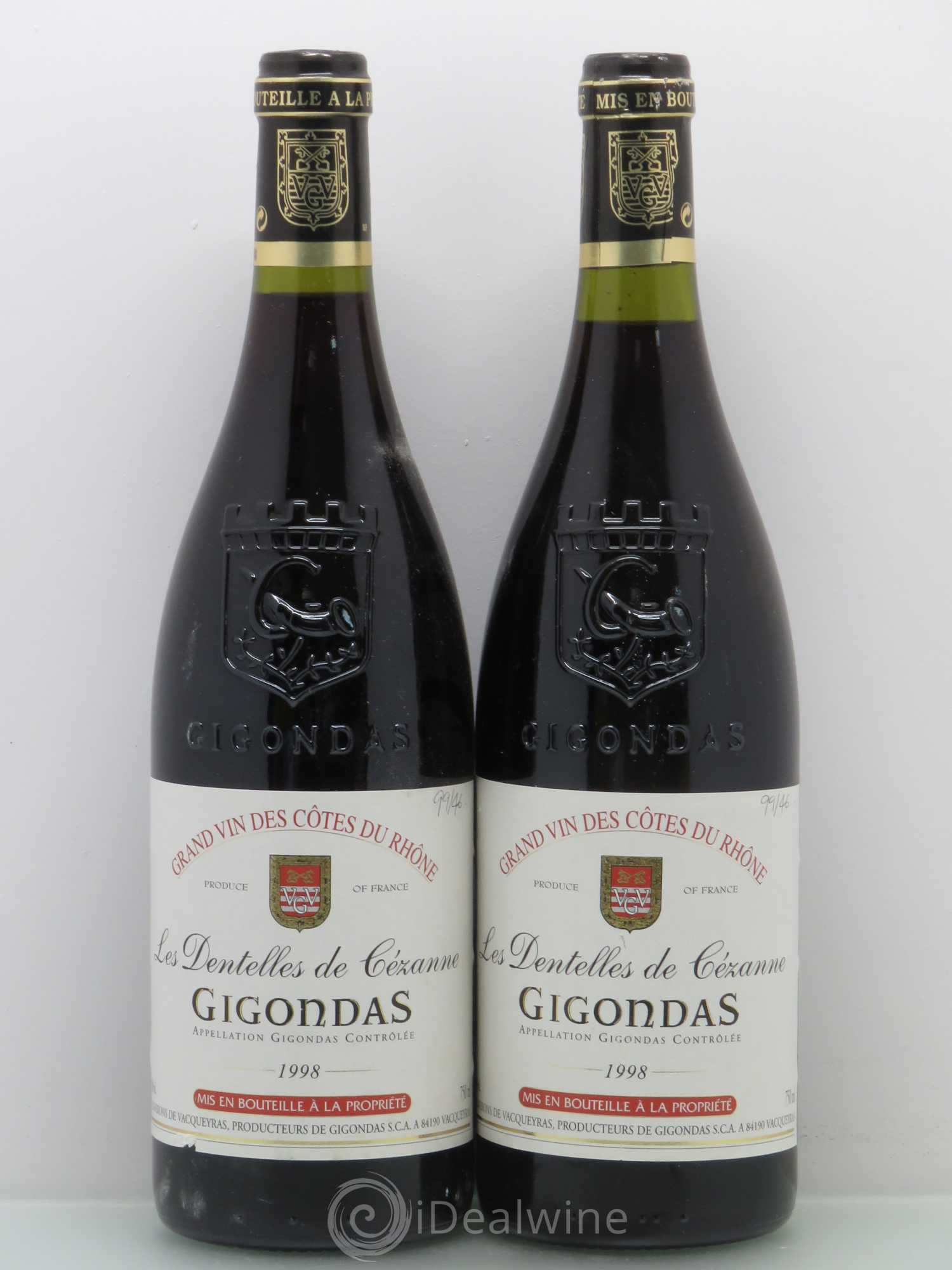 Gigondas Dentelles Cezanne 1998 - Posten von 2 Flaschen - 0
