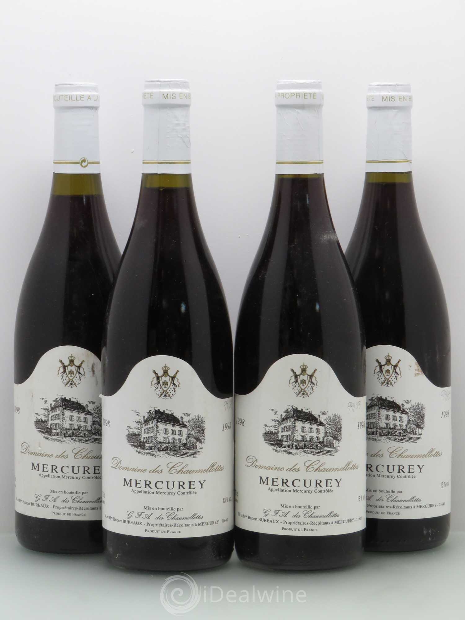 Mercurey Domaine Des Chaumellottes 1998 - Posten von 4 Flaschen - 0