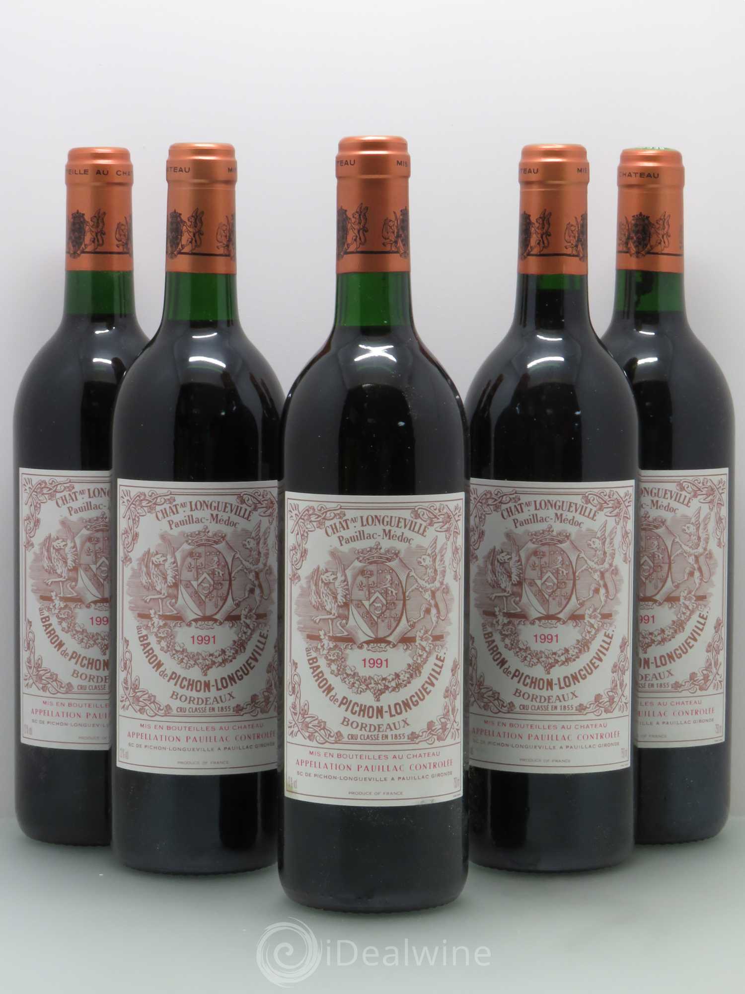 Pauillac Château Longueville Baron Pichon Longueville 1991 - Posten von 5 Flaschen - 0