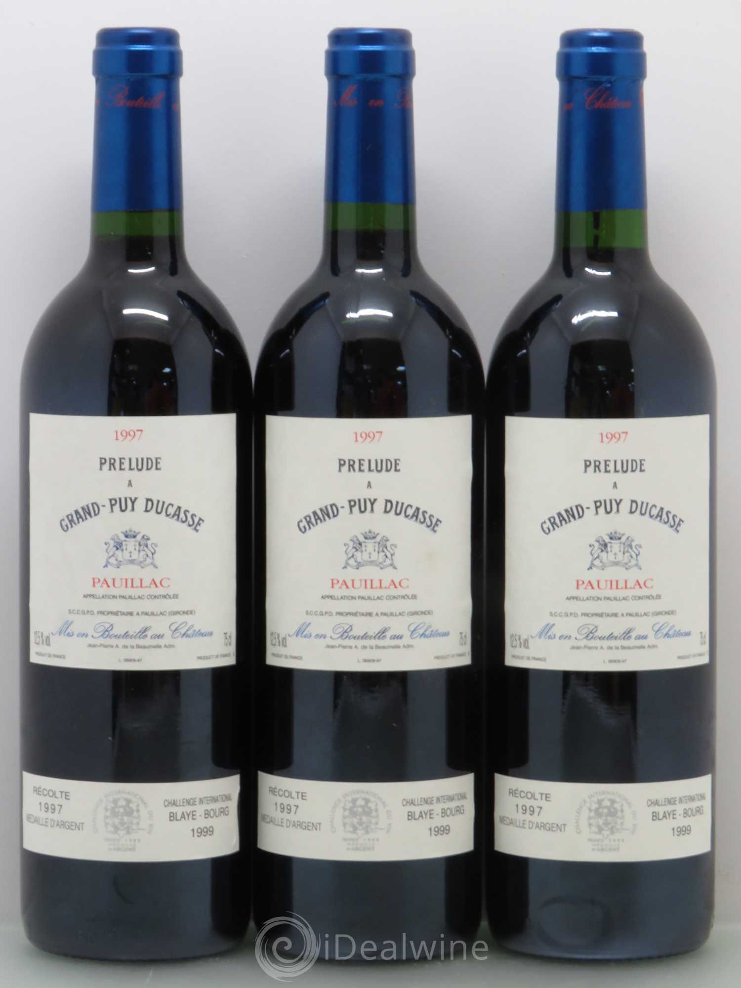 Prélude à Grand Puy Ducasse Second Vin 1997 - Lot de 3 bouteilles - 0