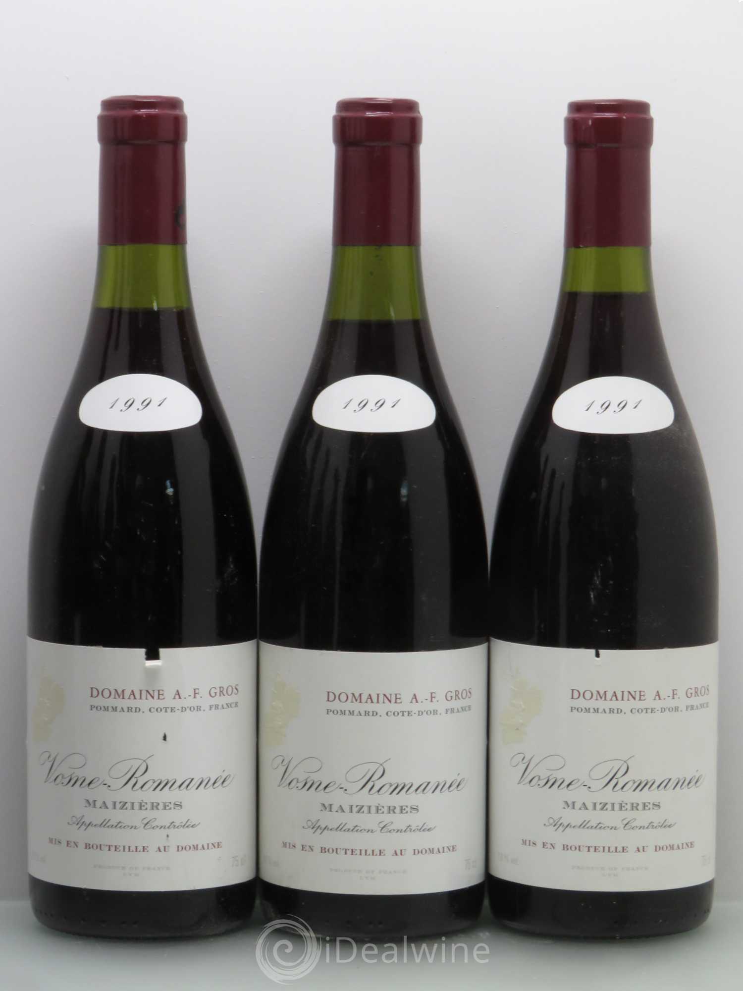 Vosne-Romanée Maizières A.-F. Gros 1991 - Lot de 6 bouteilles - 1