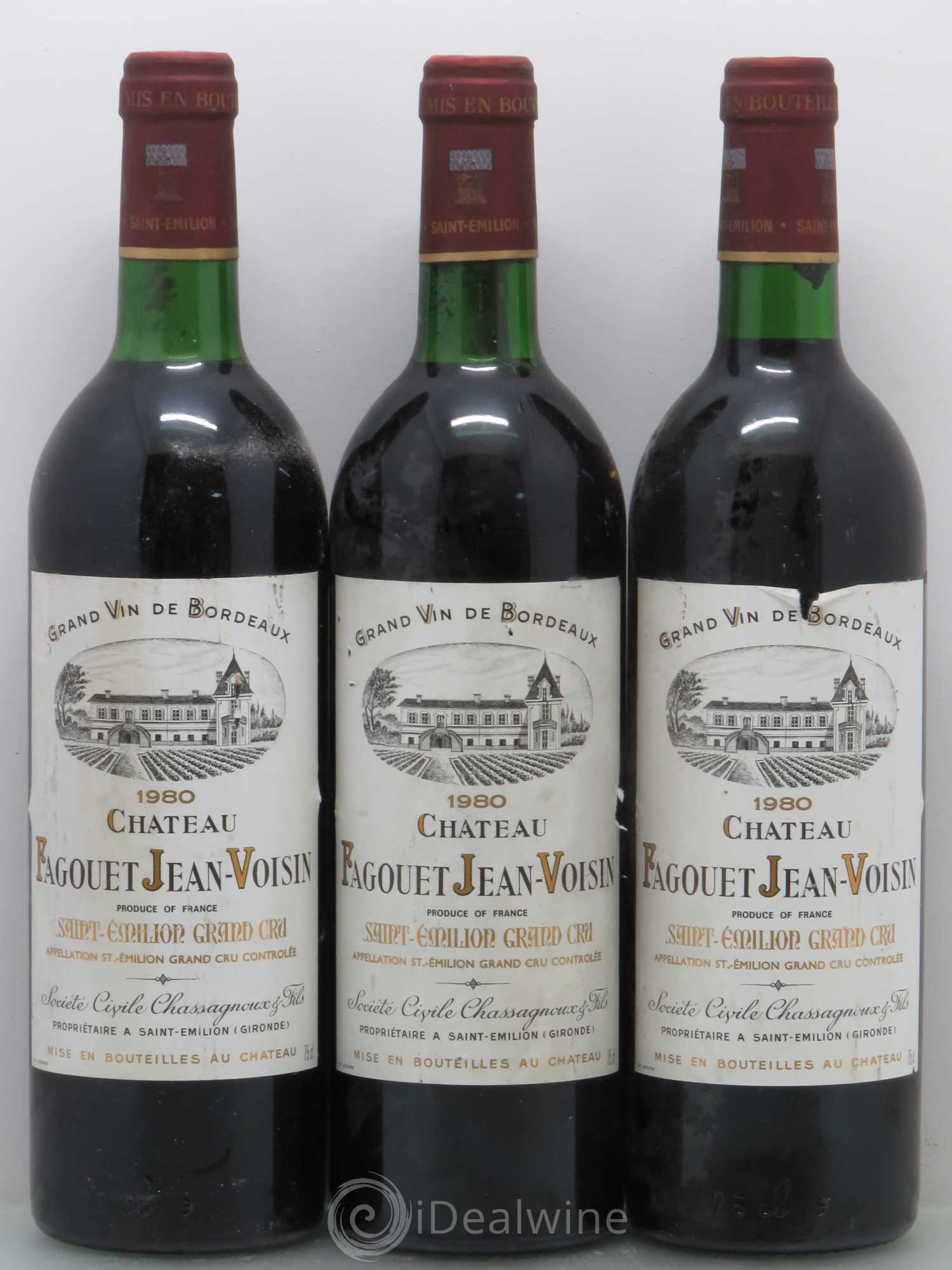 Saint-Émilion Chateau Fagouet Jean Voisin 1980 - Posten von 3 Flaschen - 0
