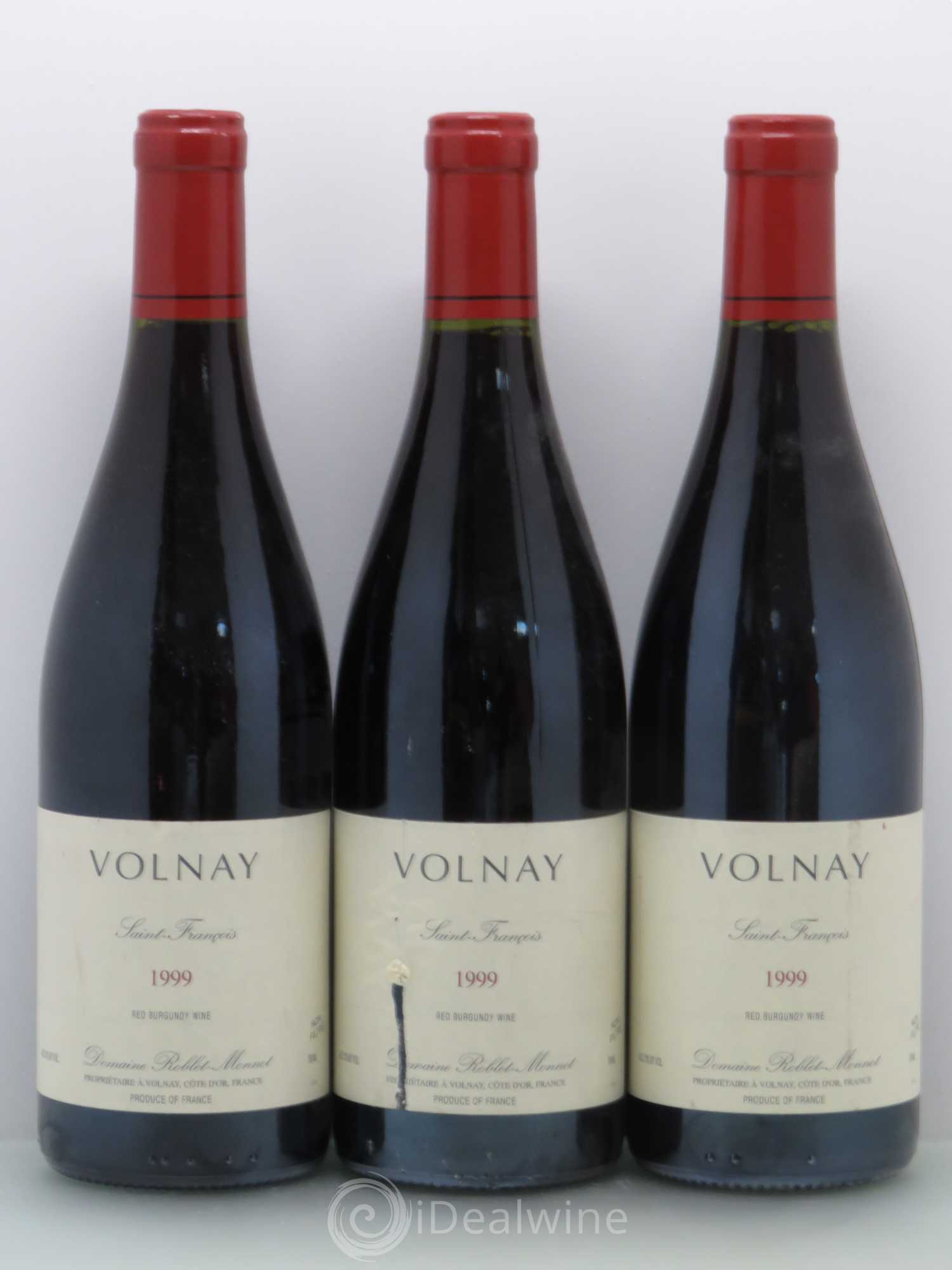 Volnay Saint-François Roblet-Monnot 1999 - Lot de 3 bouteilles - 0