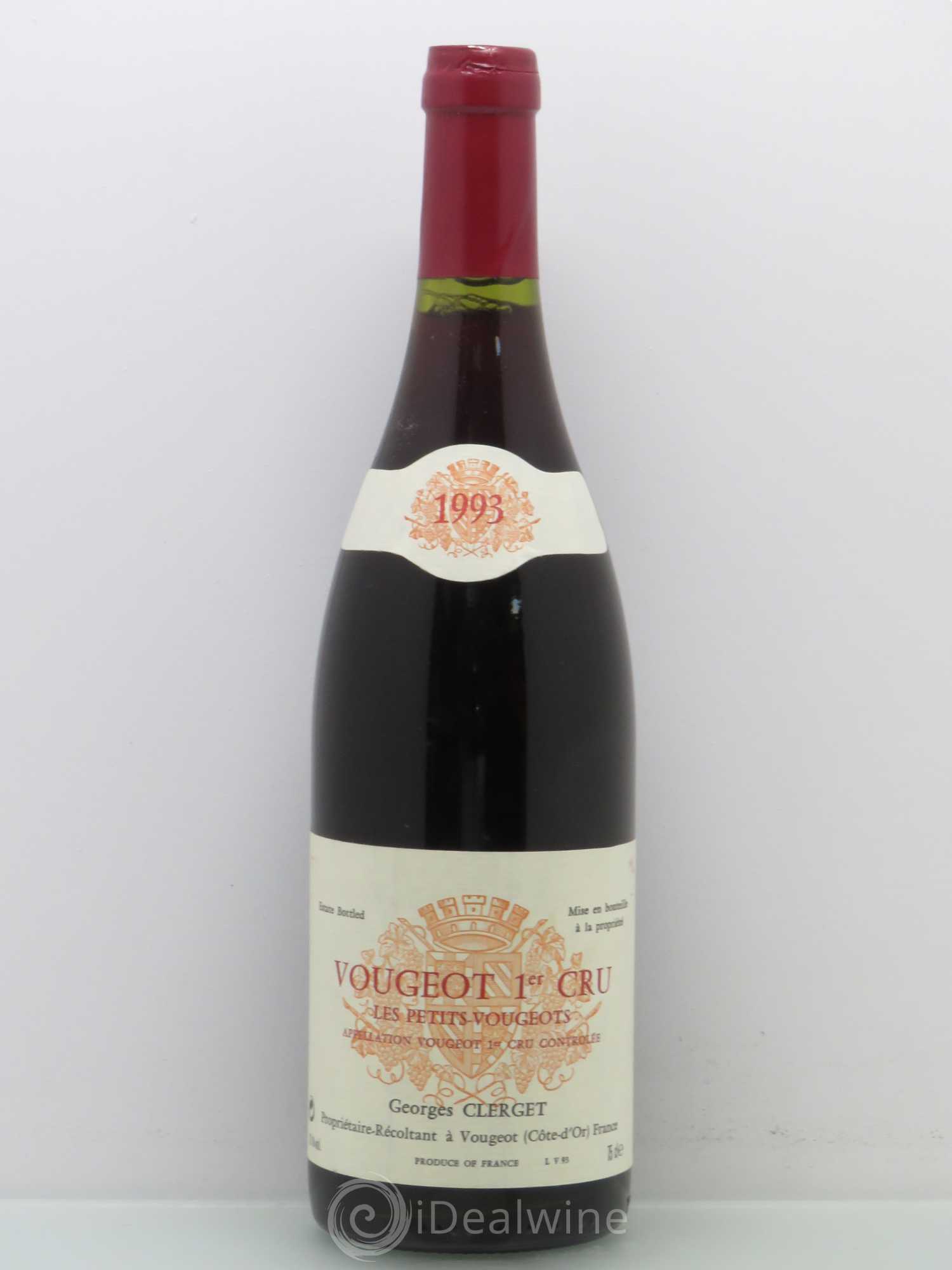 Vougeot 1er Cru Les Petits Vougeots - Georges Clerget 1993 - Posten von 1 Flasche - 0