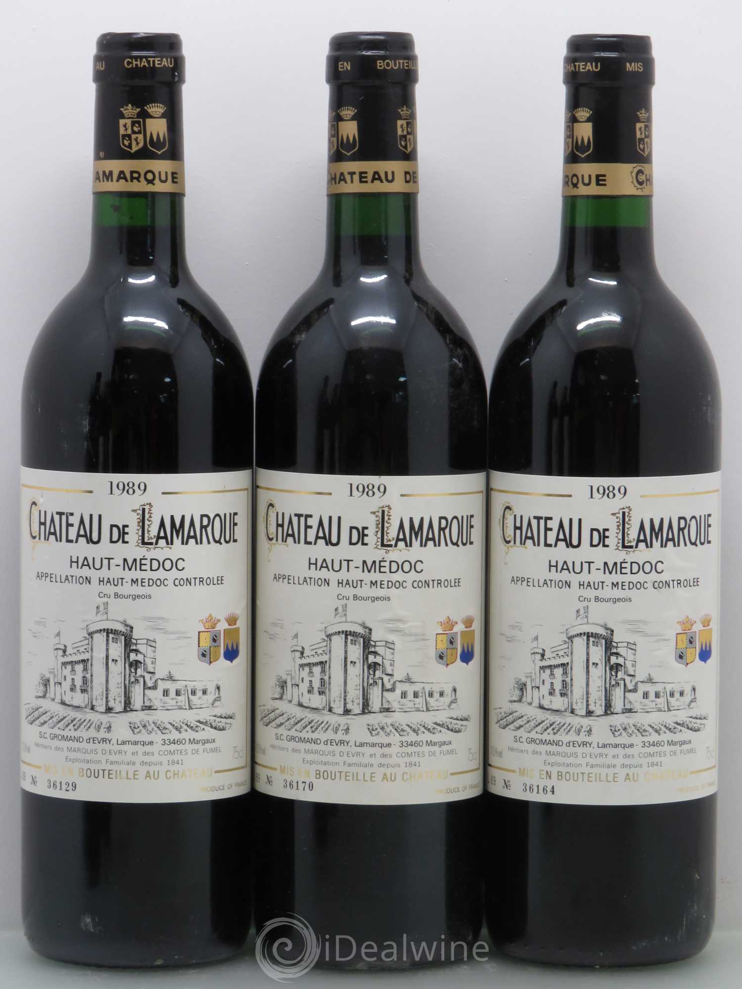 Château de Lamarque Cru Bourgeois 1989 - Lot de 12 bouteilles - 1