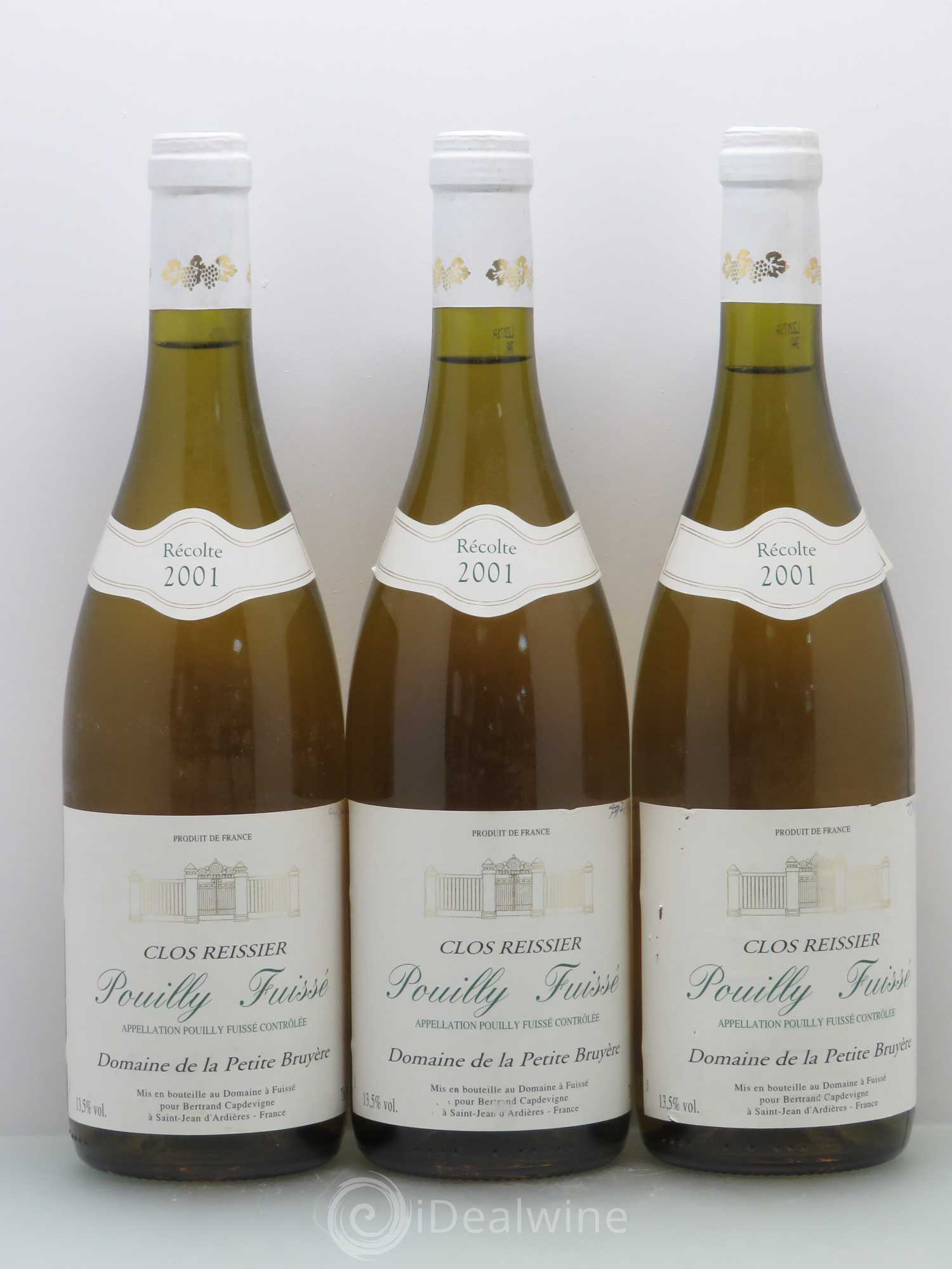 Pouilly-Fuissé Clos Reissier Domaine De La Petite Bruyere 2001 - Posten von 3 Flaschen - 0