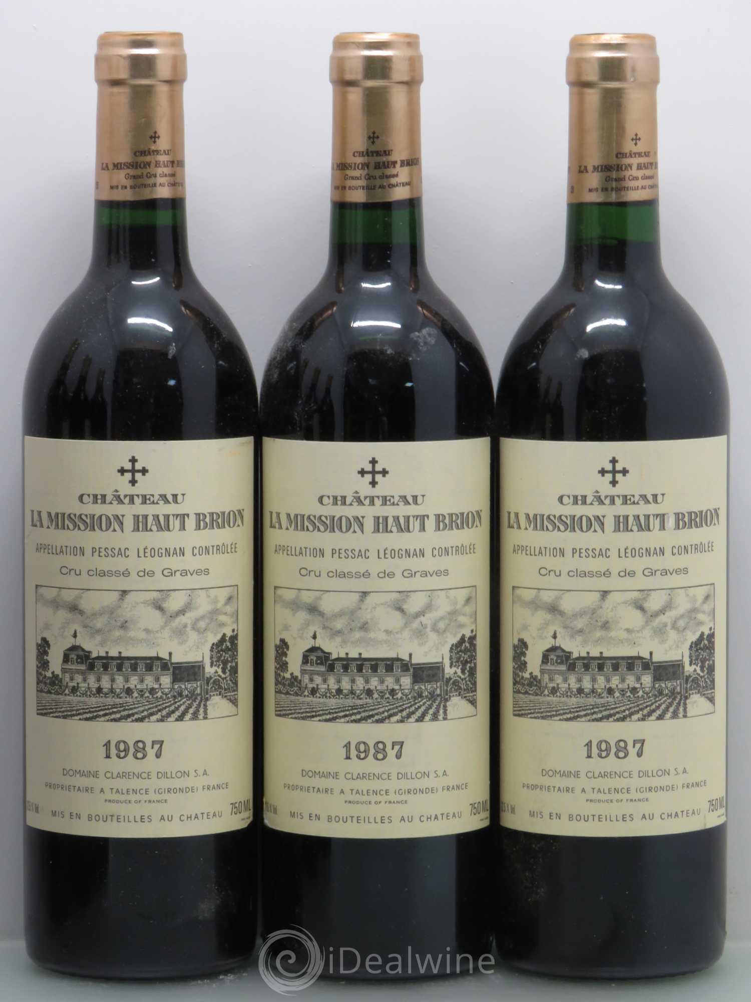Château la Mission Haut-Brion Cru Classé de Graves 1987 - Lot de 6 bouteilles - 1