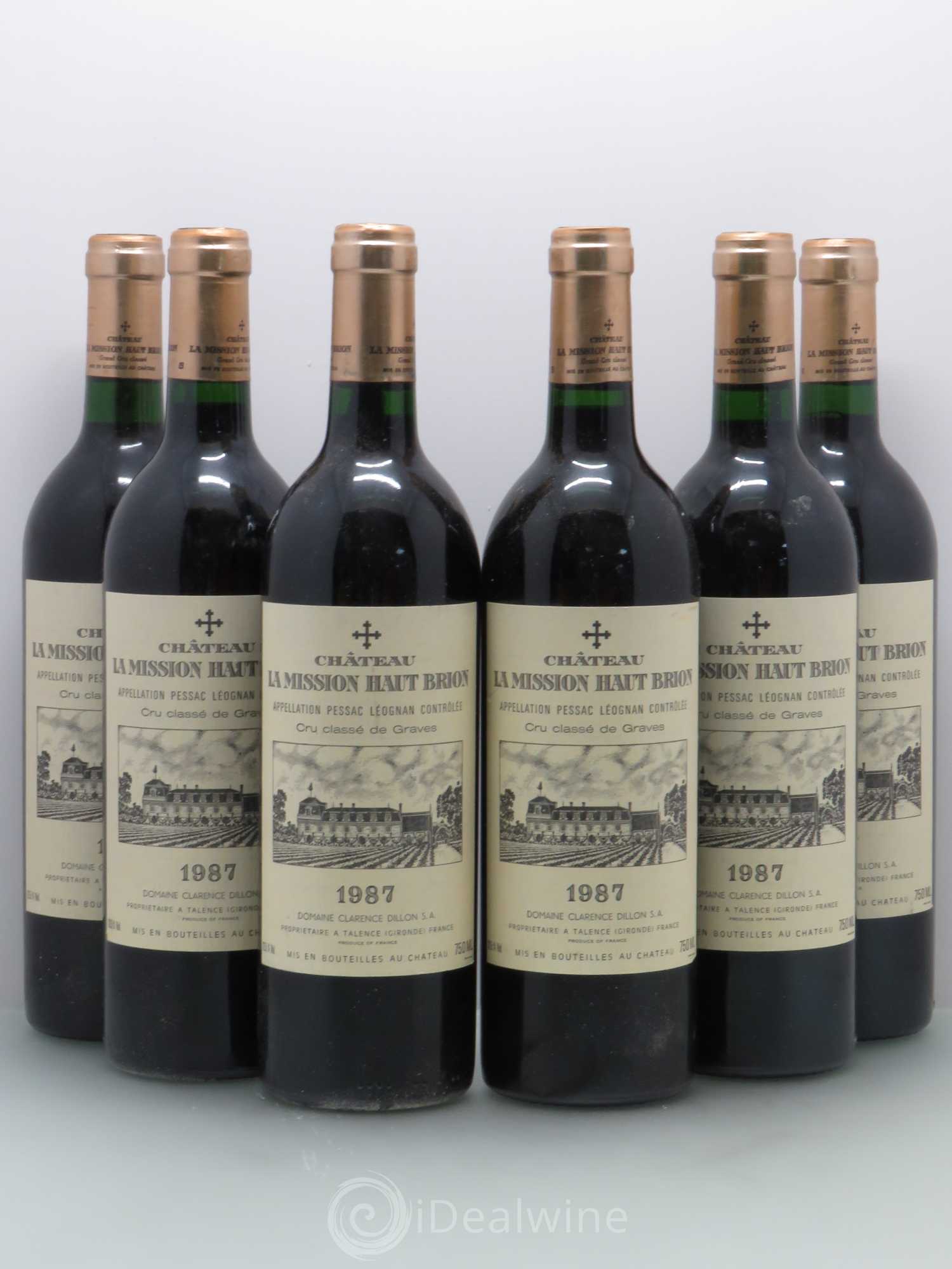 Château la Mission Haut-Brion Cru Classé de Graves 1987 - Lot de 6 bouteilles - 0