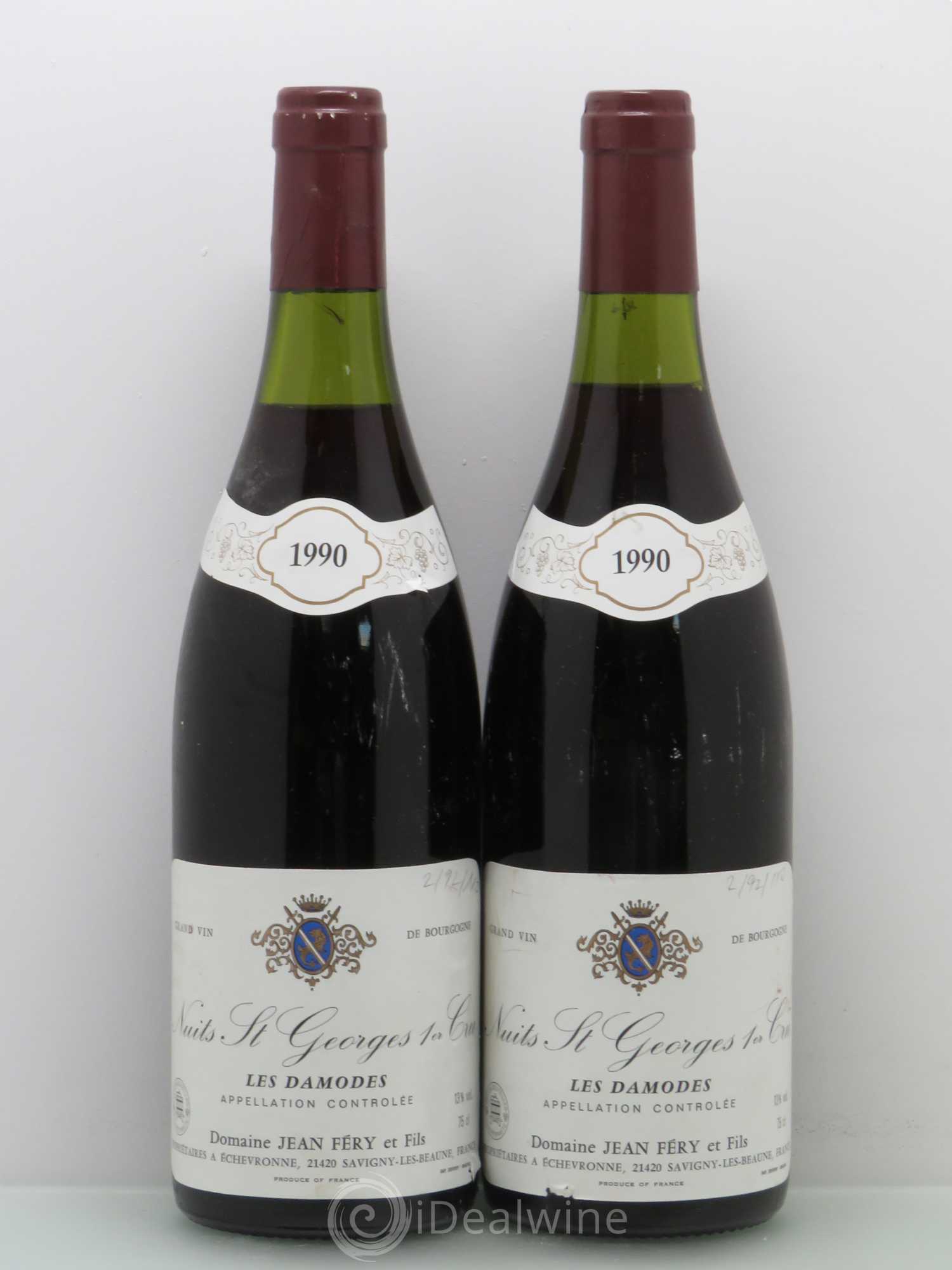 Nuits-Saint-Georges 1er Cru Damodes Jean Fery Et Fils 1990 - Posten von 2 Flaschen - 0