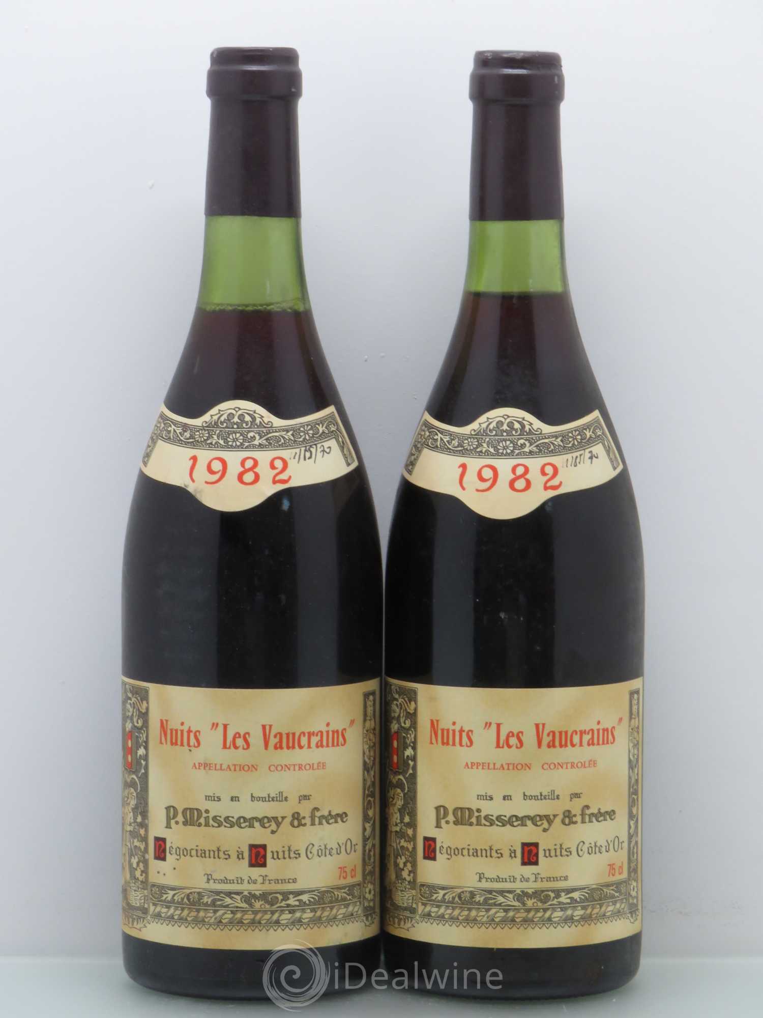Nuits-Saint-Georges Les Vaucrains Misserey et Freres 1982 - Posten von 2 Flaschen - 0