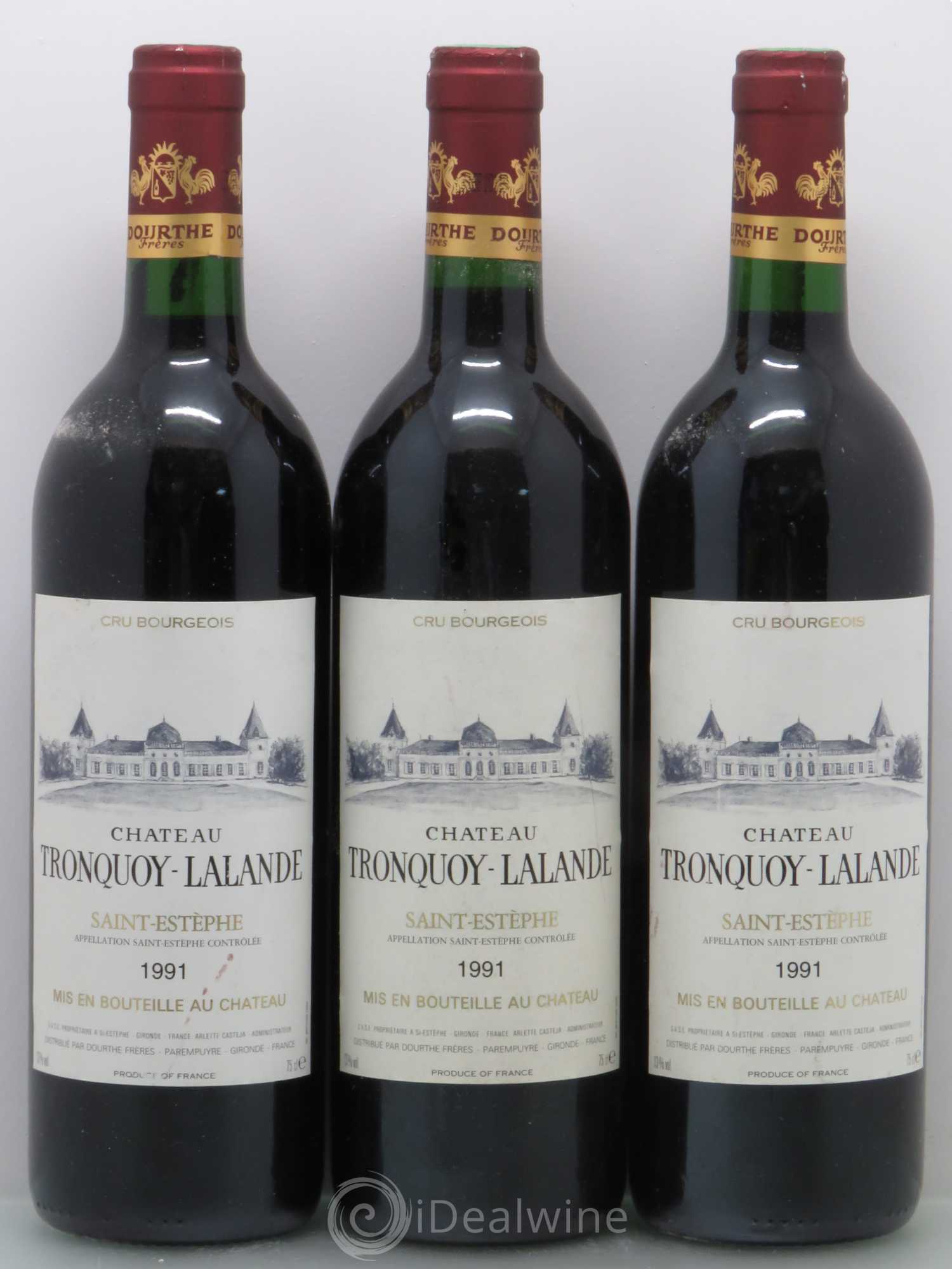 Château Tronquoy Lalande 1991 - Lot de 3 bouteilles - 0