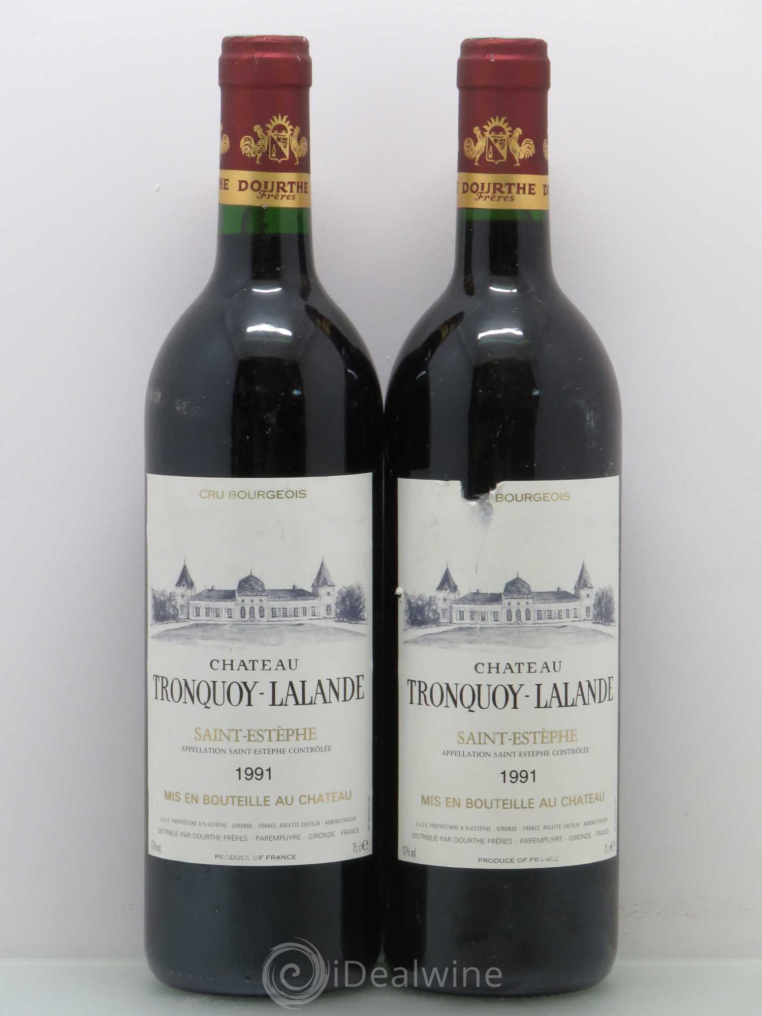 Château Tronquoy Lalande 1991 - Lot de 2 bouteilles - 0