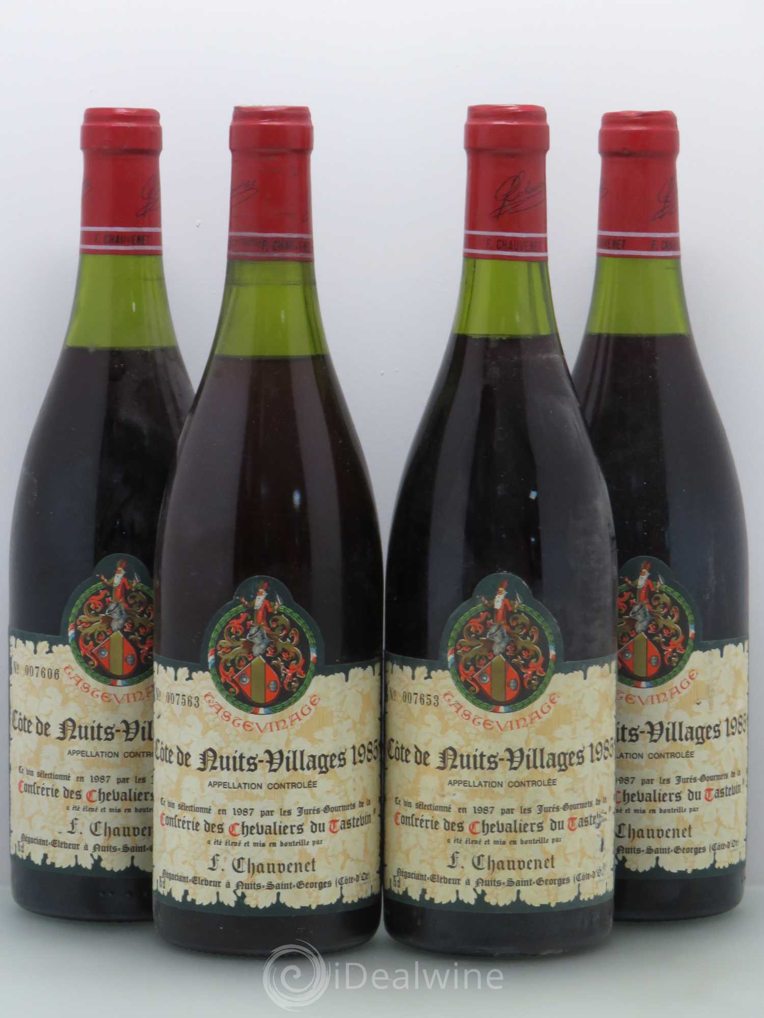 Côte de Nuits-Villages Chauvenet Tastevinage 1985 - Lot de 4 bouteilles - 0