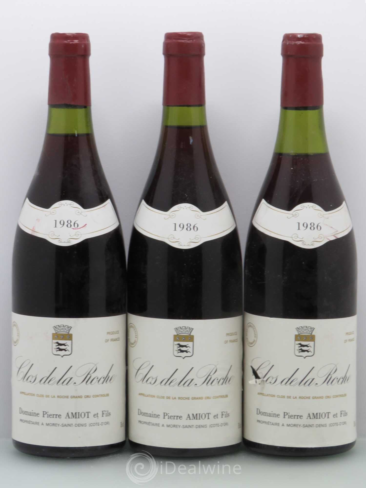 Clos de la Roche Grand Cru Amiot 1986 - Lot de 3 bouteilles - 0
