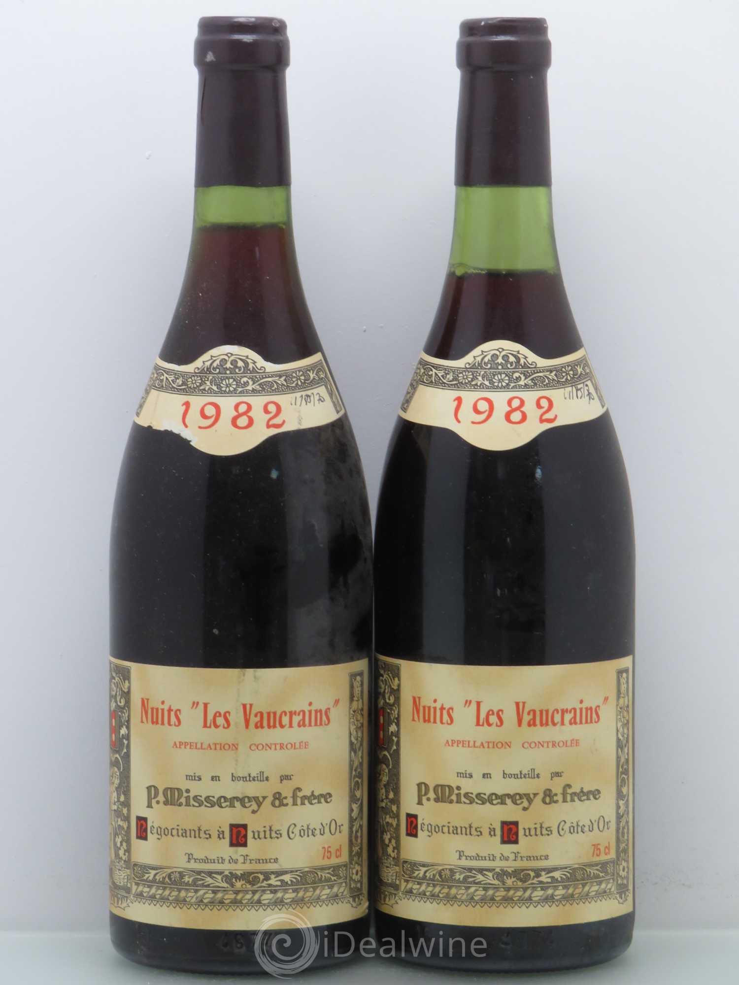 Nuits-Saint-Georges Les Vaucrains Misserey et Freres 1982 - Posten von 2 Flaschen - 0