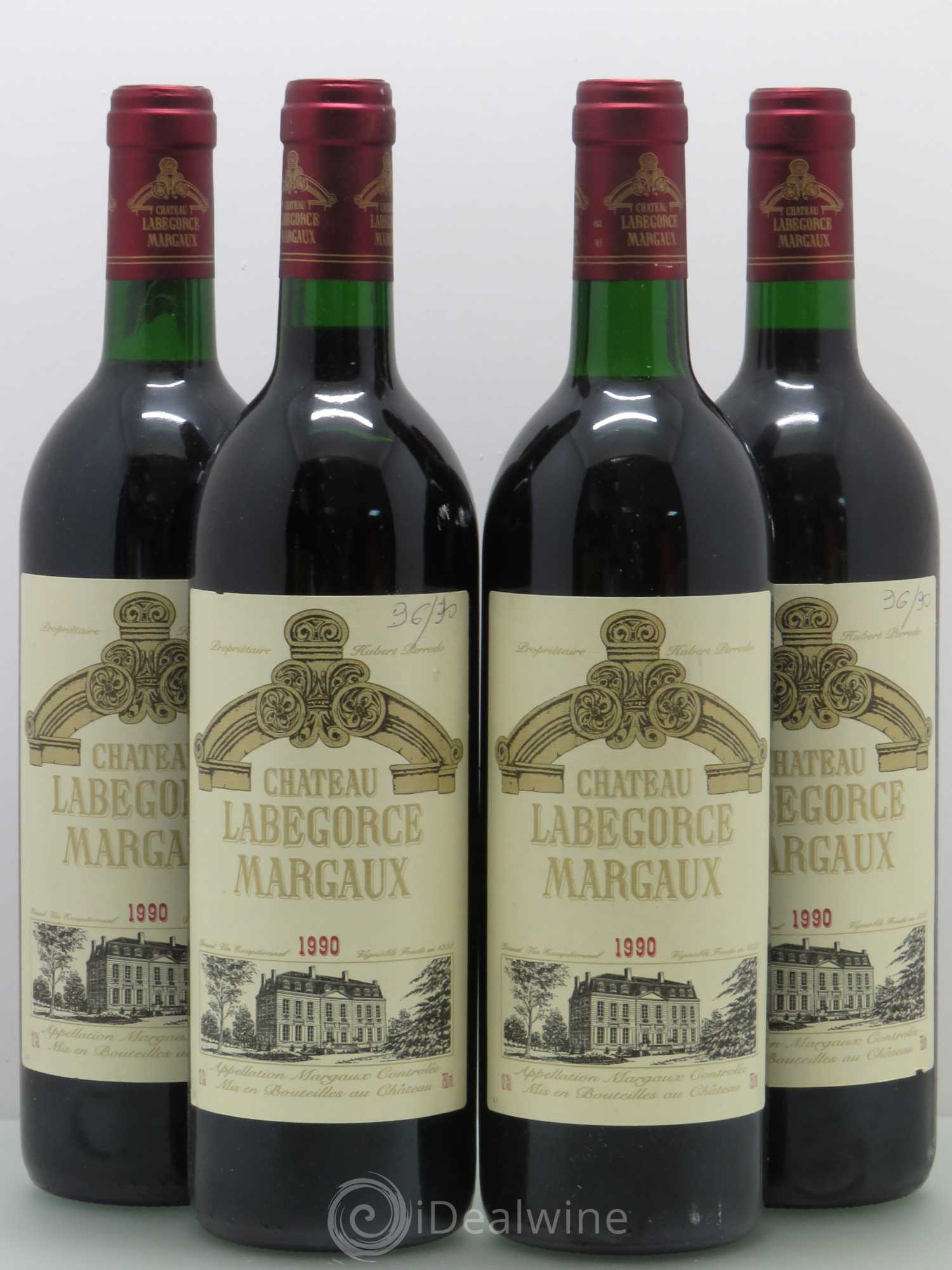 Château Labegorce Cru Bourgeois 1990 - Lot de 4 bouteilles - 0