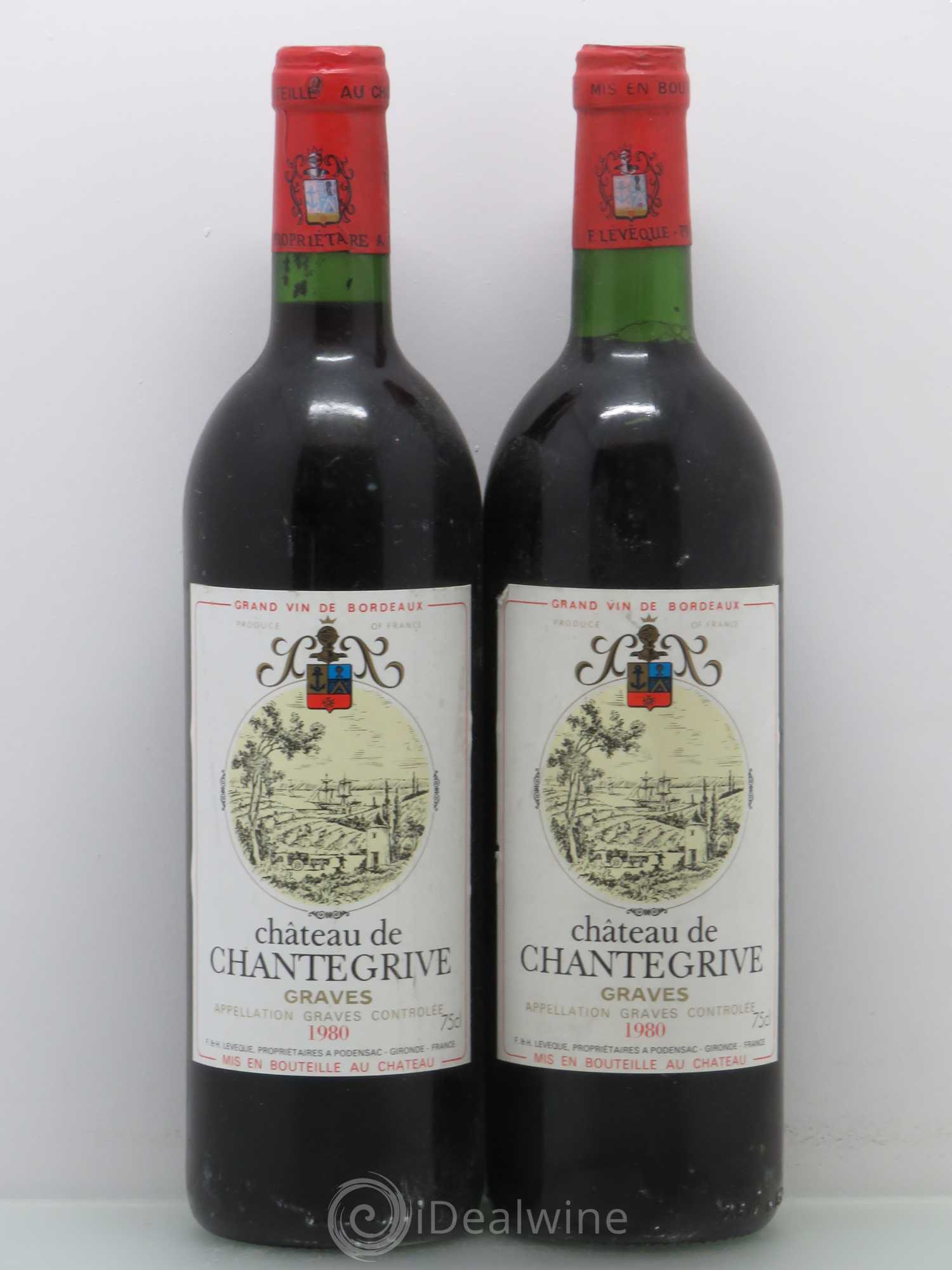 Château de Chantegrive 1980 - Lot de 2 bouteilles - 0